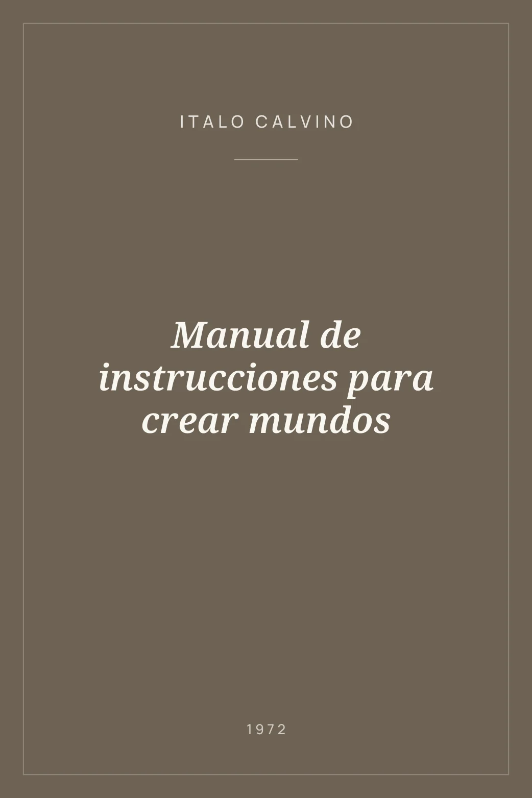 Portada de Manual de instrucciones para crear mundos