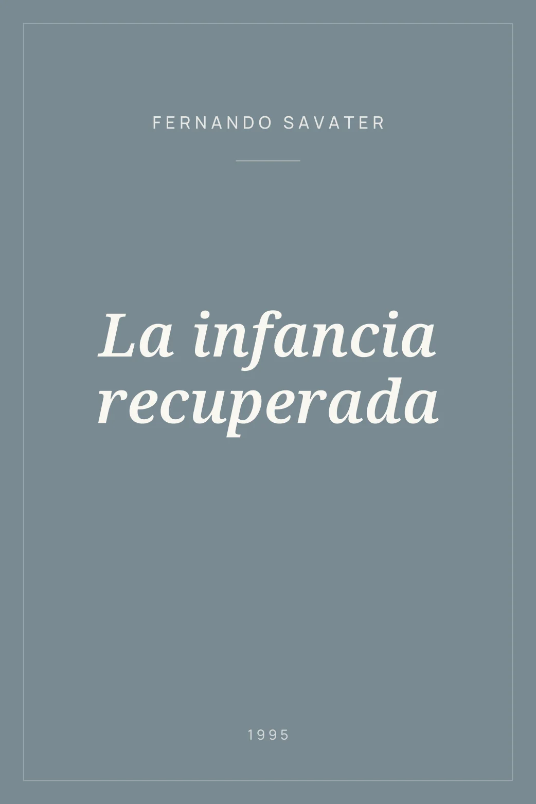Portada de La infancia recuperada