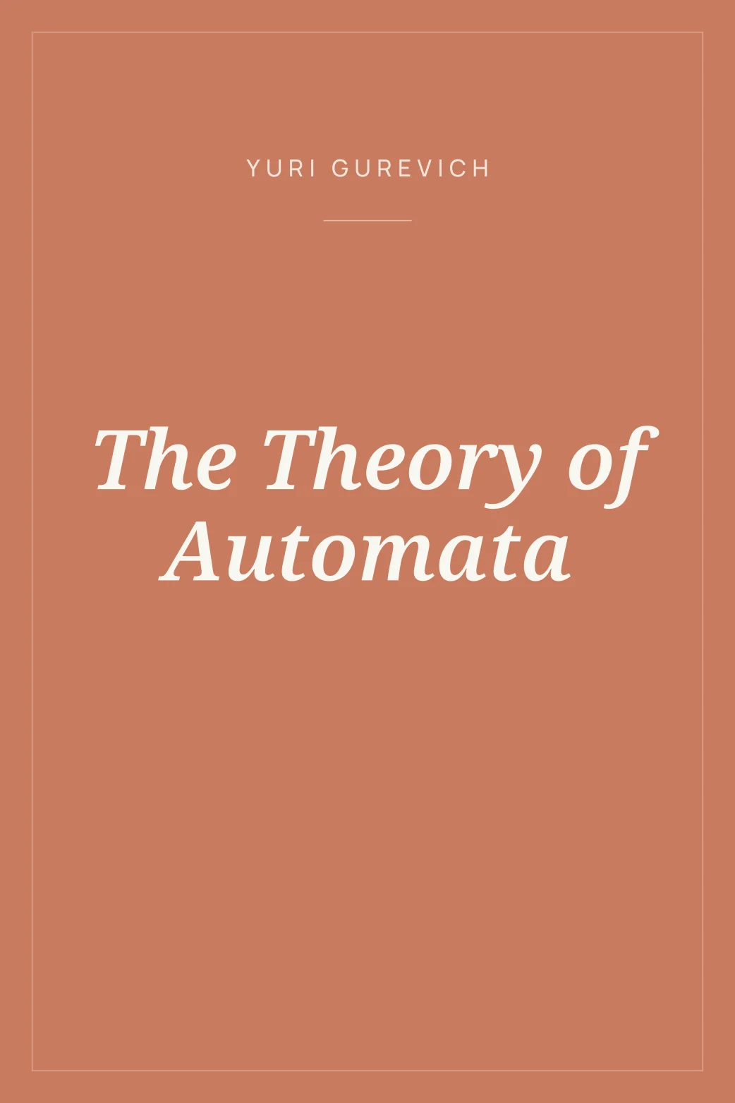 Portada de The Theory of Automata