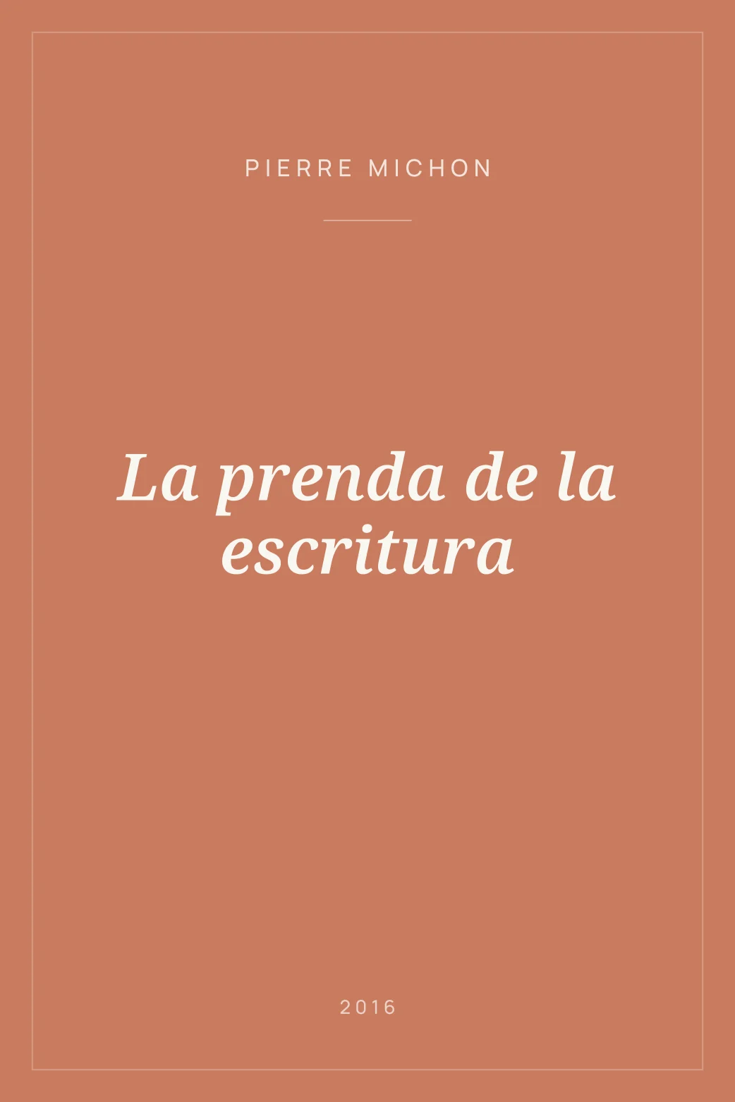 Portada de La prenda de la escritura