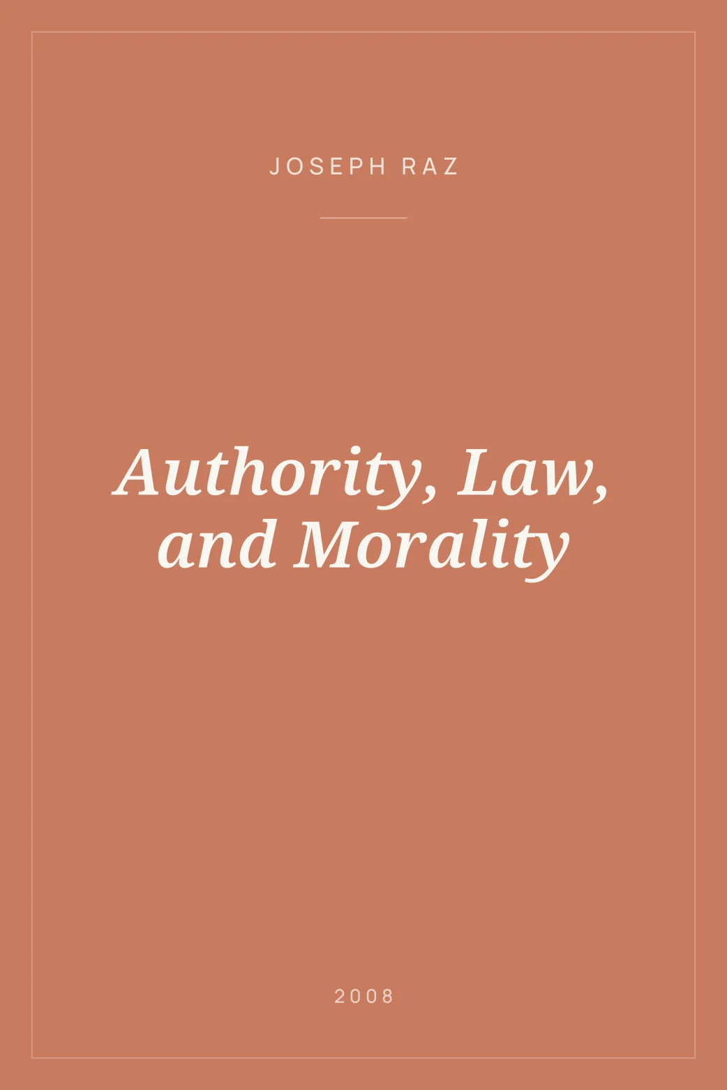 Portada de Authority, Law, and Morality
