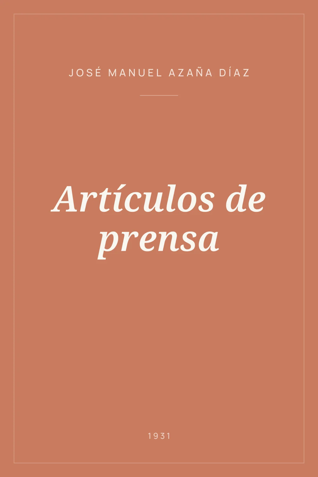 Portada de Artículos de prensa