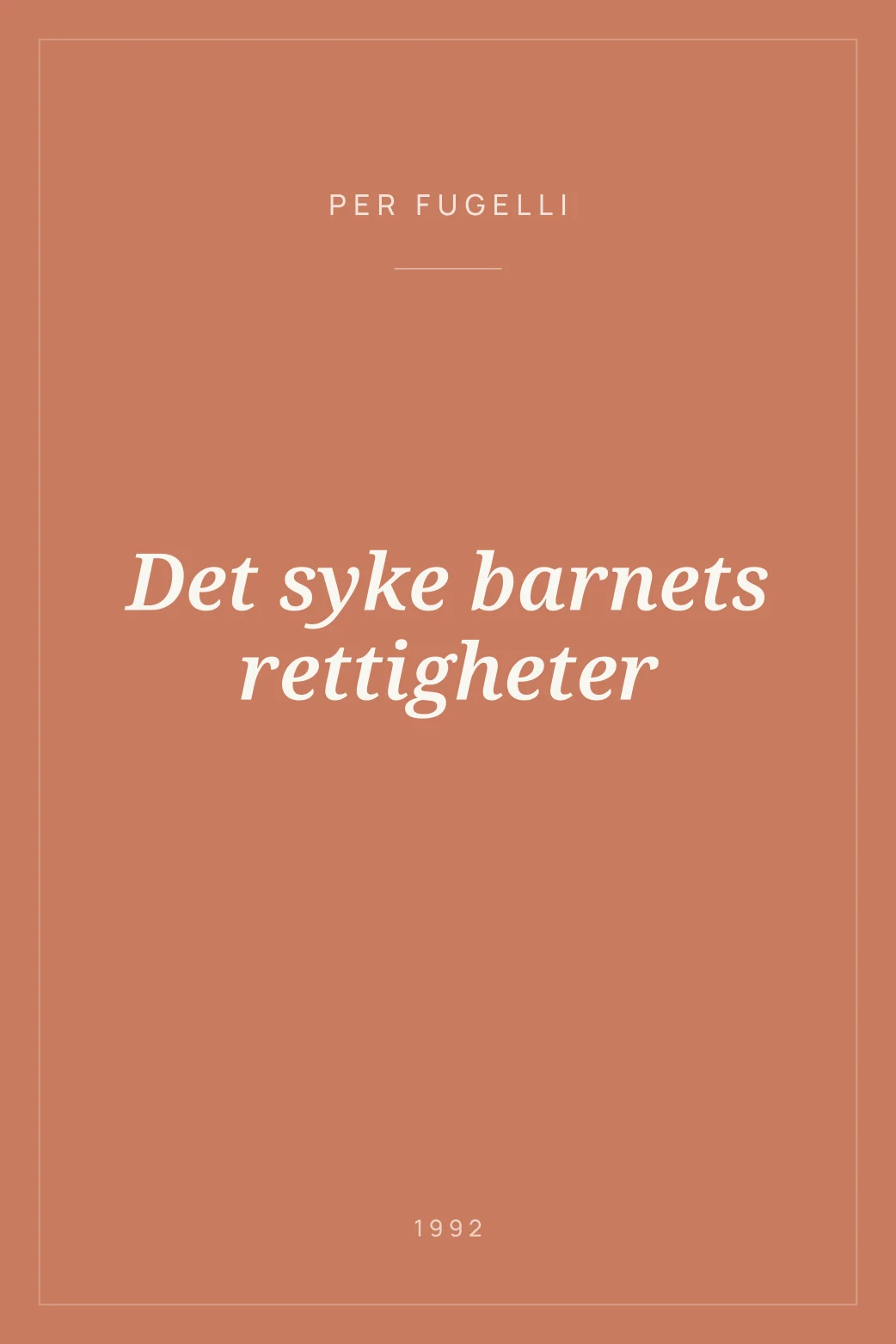 Portada de Det syke barnets rettigheter