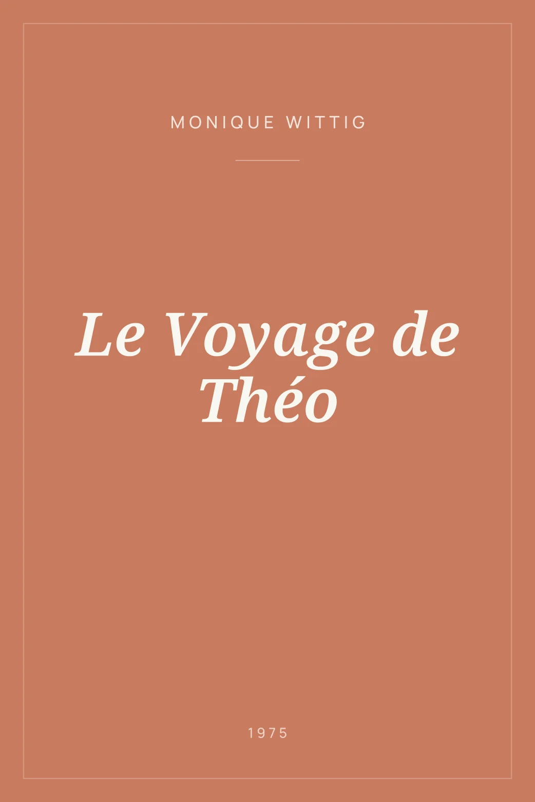 Portada de Le Voyage de Théo