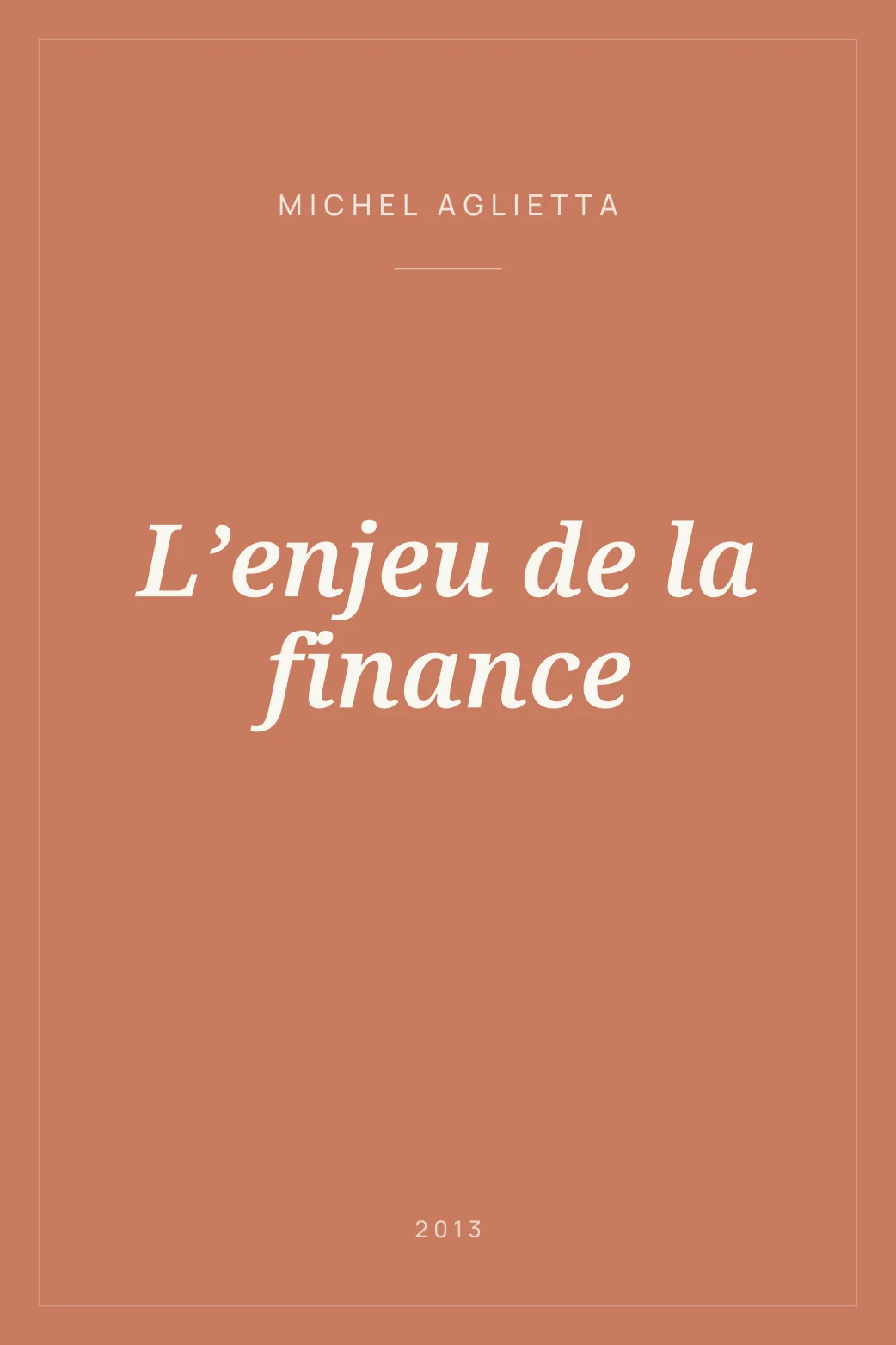 Portada de L’enjeu de la finance