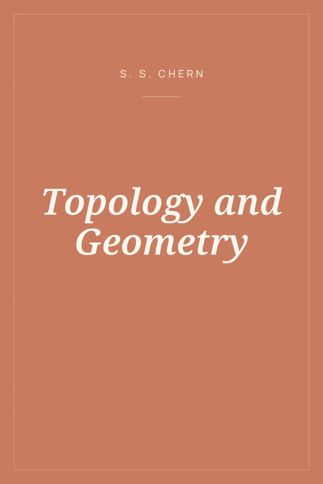 Portada de Topology and Geometry