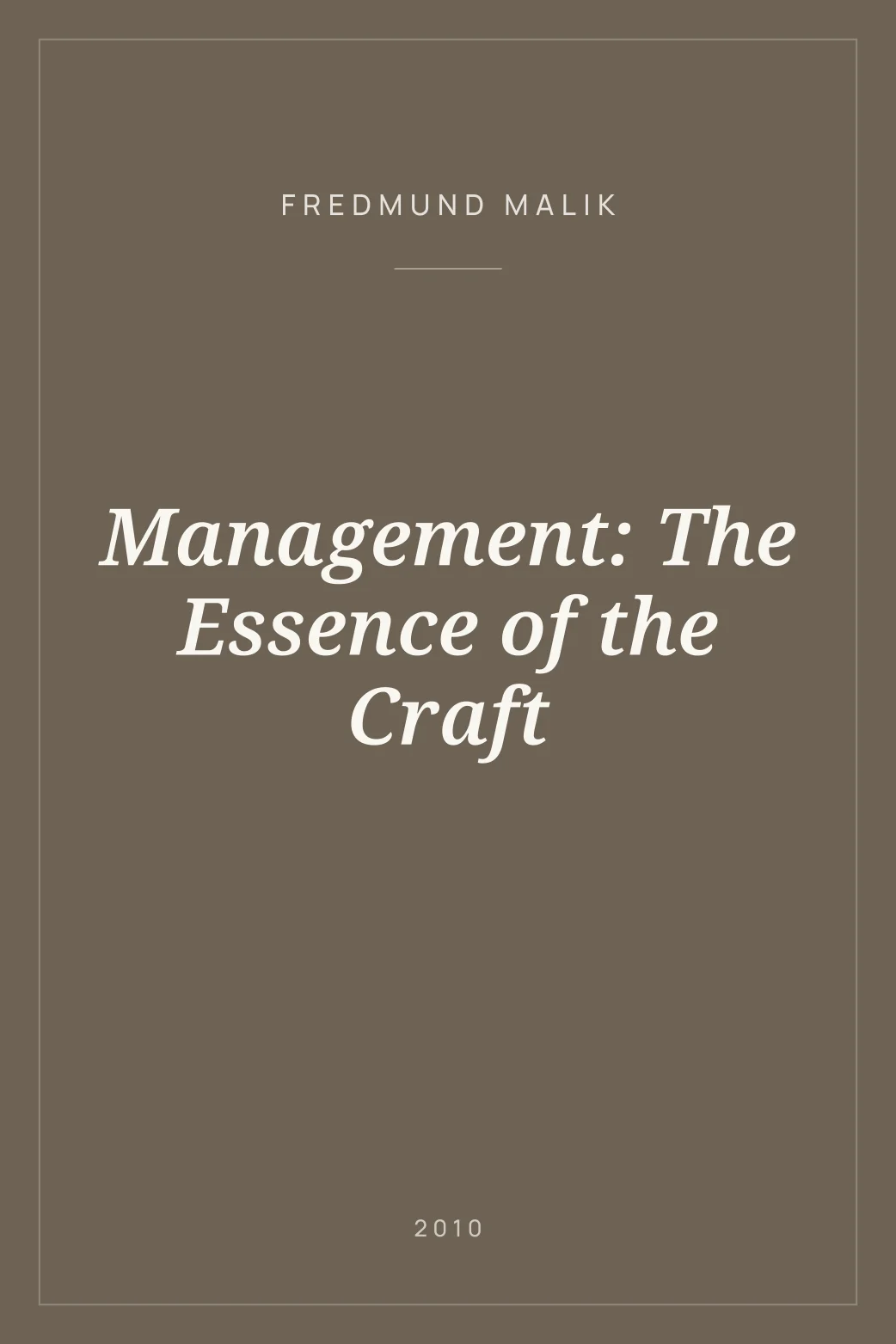 Portada de Management: The Essence of the Craft