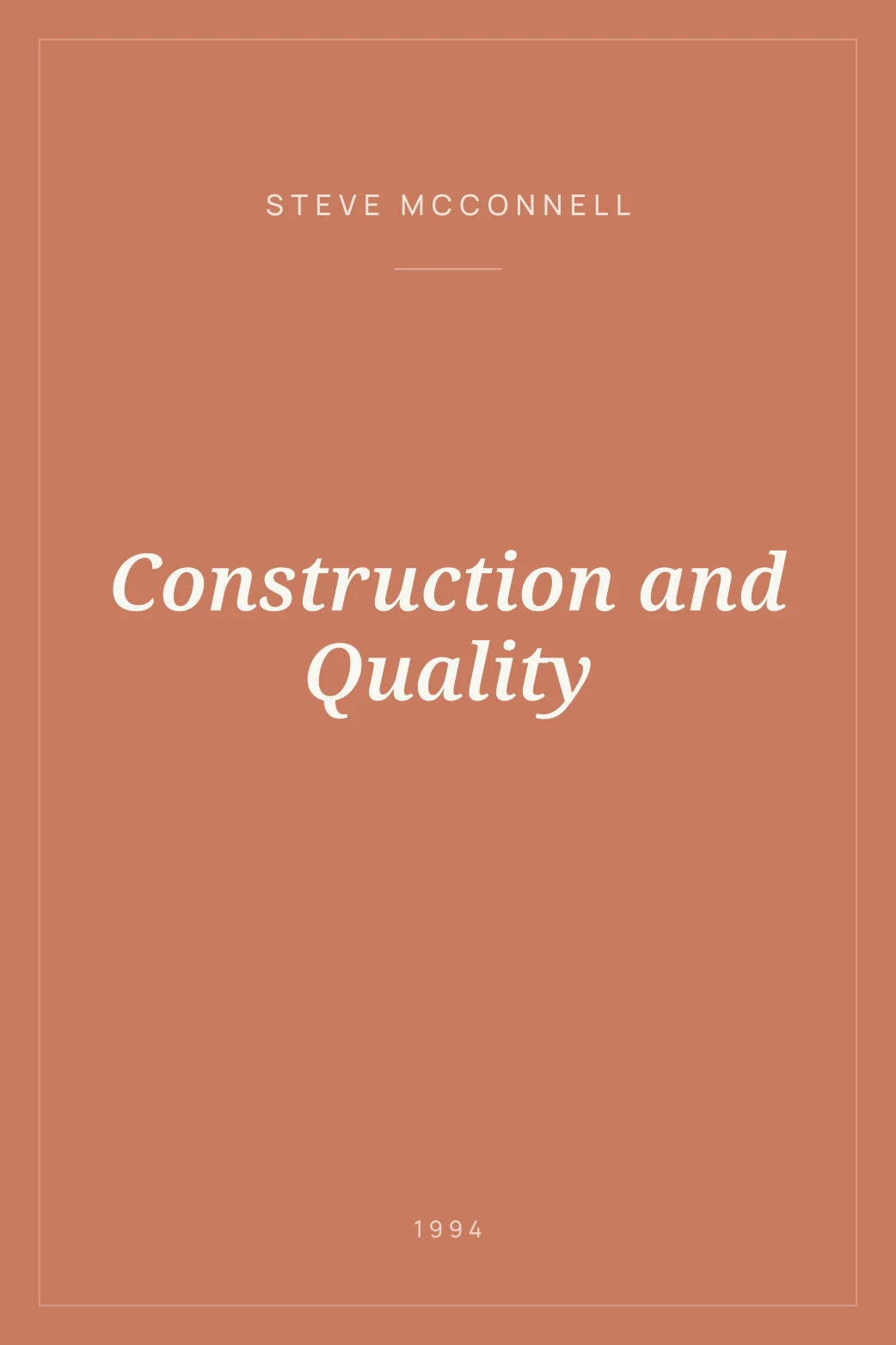 Portada de Construction and Quality