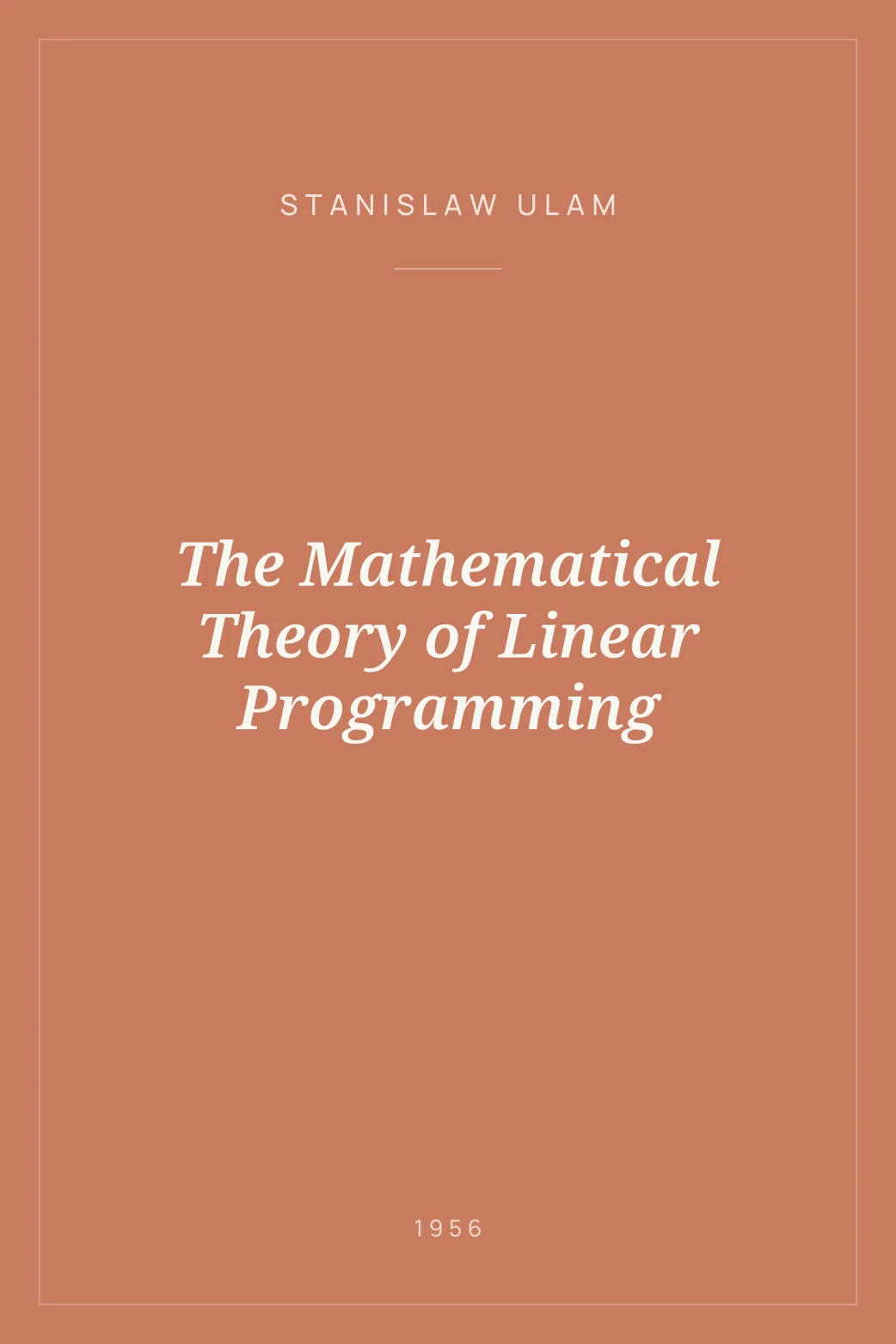 Portada de The Mathematical Theory of Linear Programming