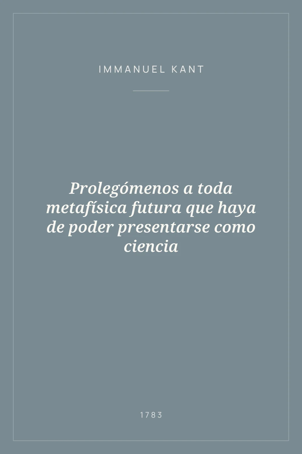 Portada de Prolegómenos a toda metafísica futura que haya de poder presentarse como ciencia