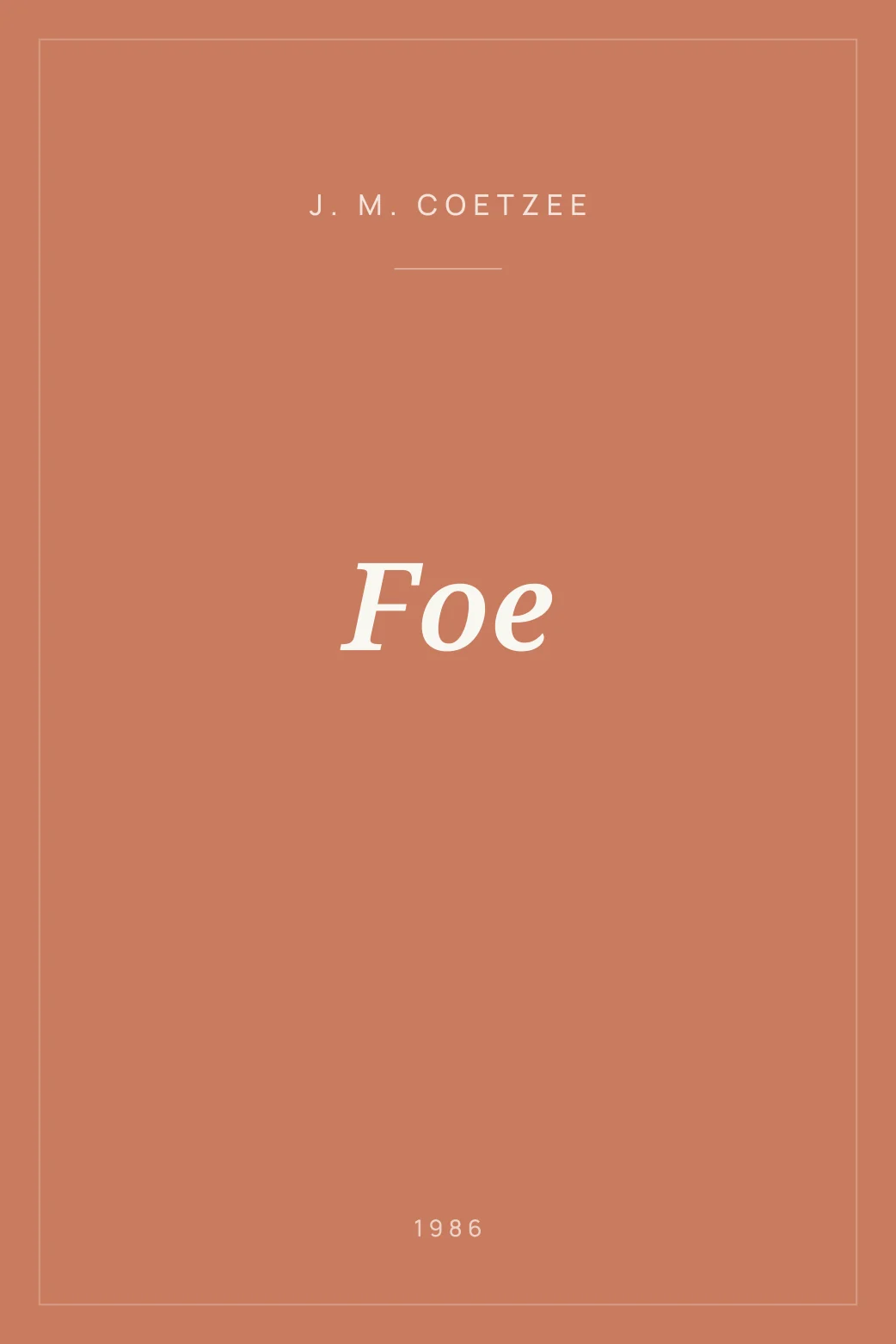 Portada de Foe