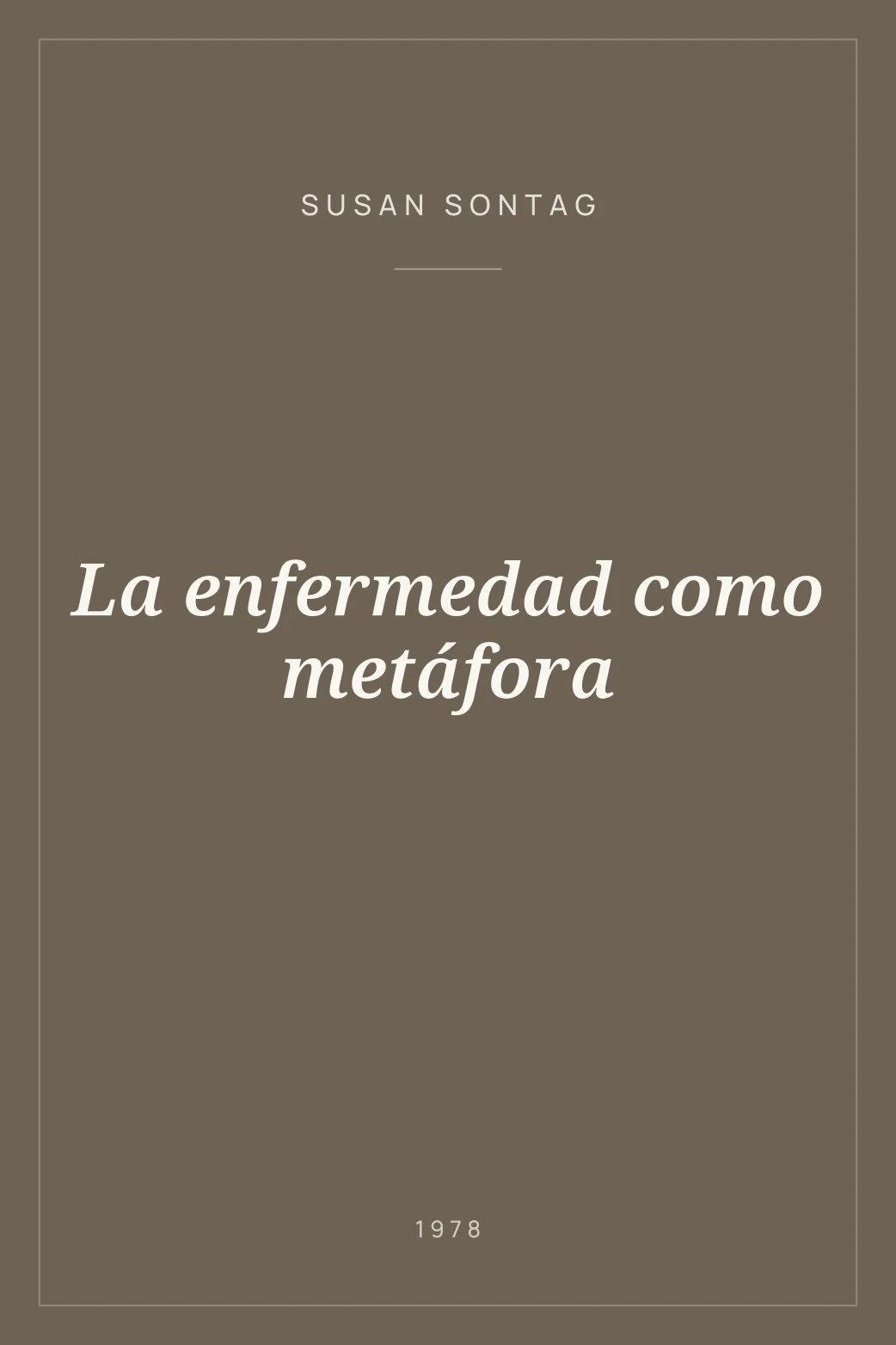 Portada de La enfermedad como metáfora
