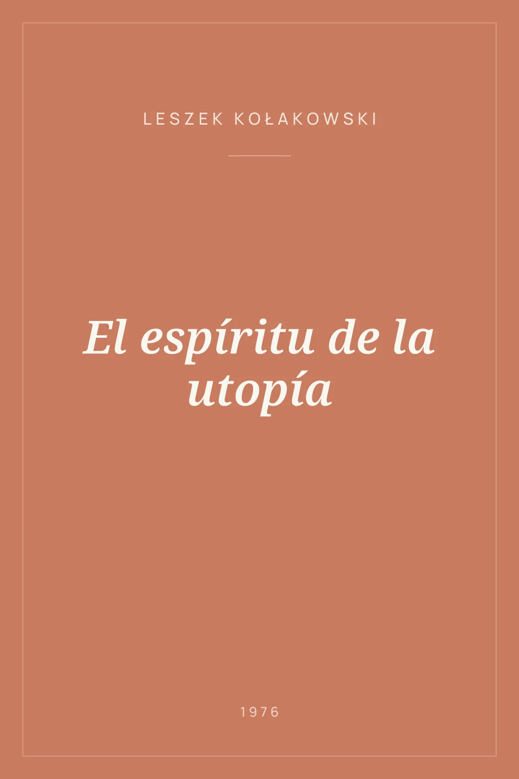 Portada de El espíritu de la utopía