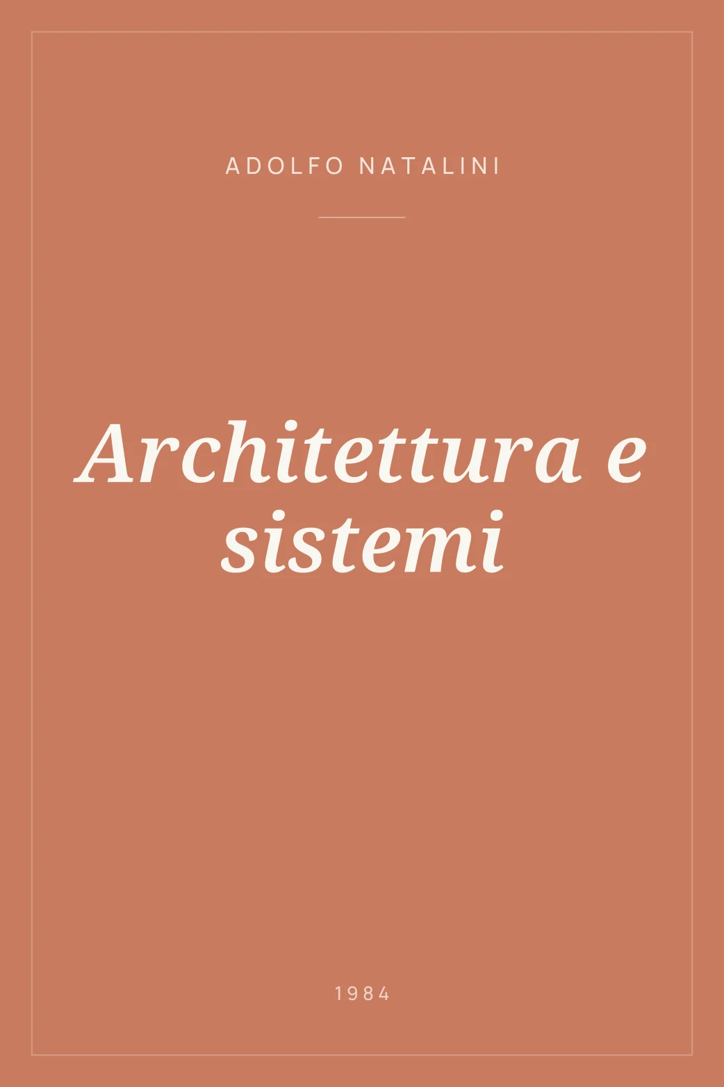 Portada de Architettura e sistemi
