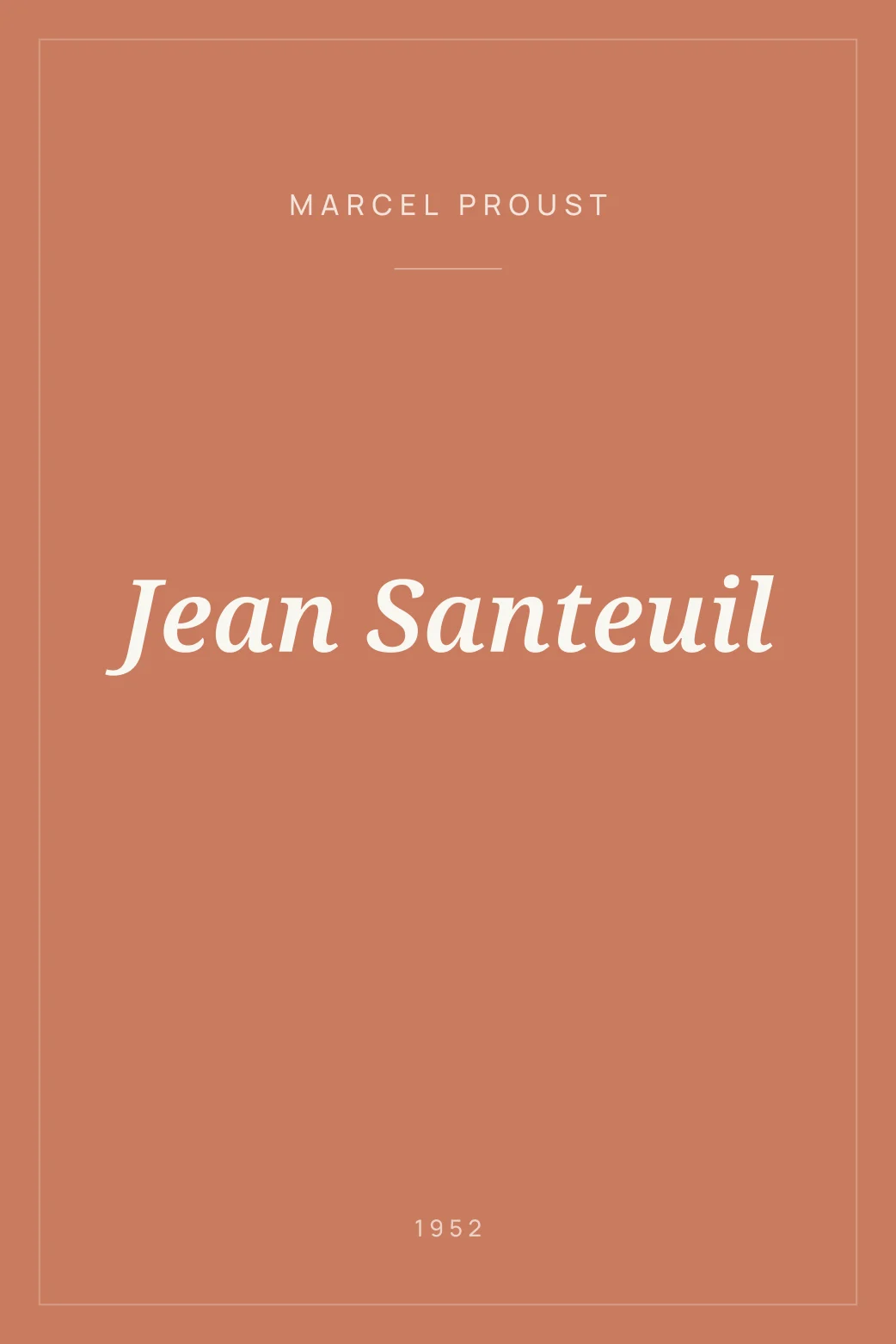 Portada de Jean Santeuil