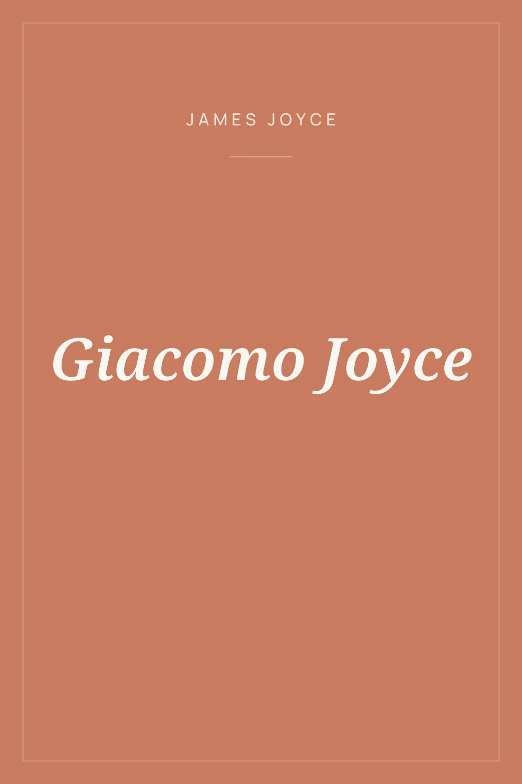 Portada de Giacomo Joyce