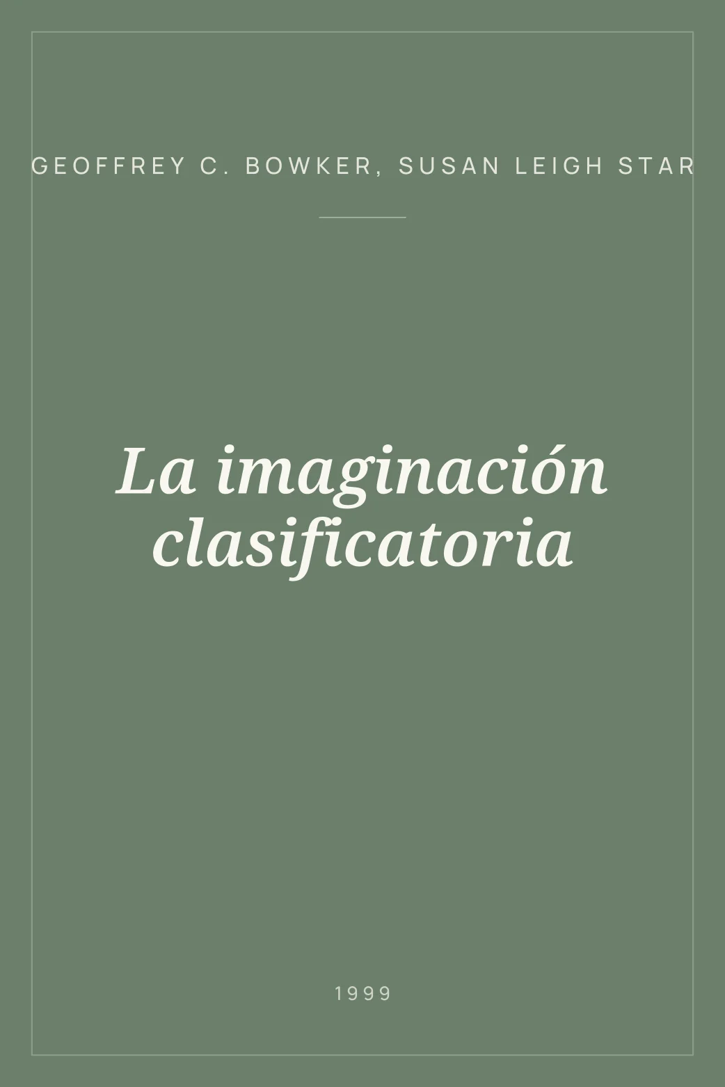 Portada de La imaginación clasificatoria