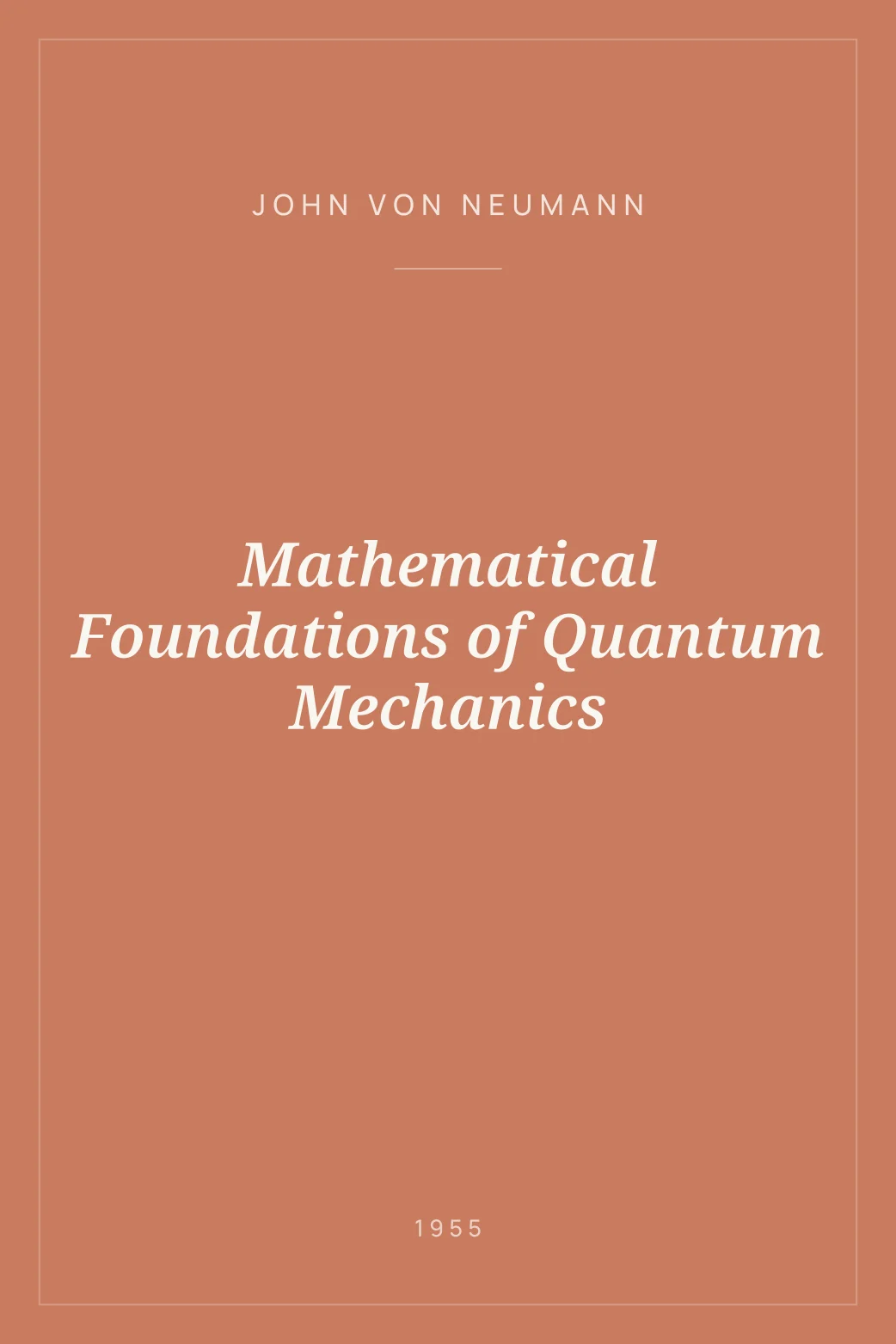 Portada de Mathematical Foundations of Quantum Mechanics