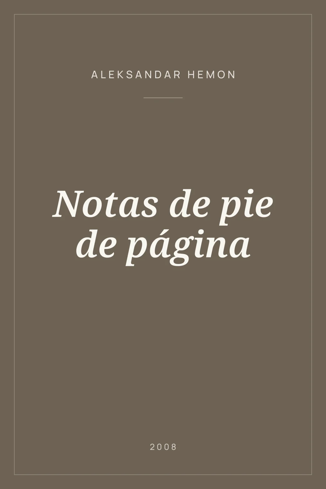 Portada de Notas de pie de página
