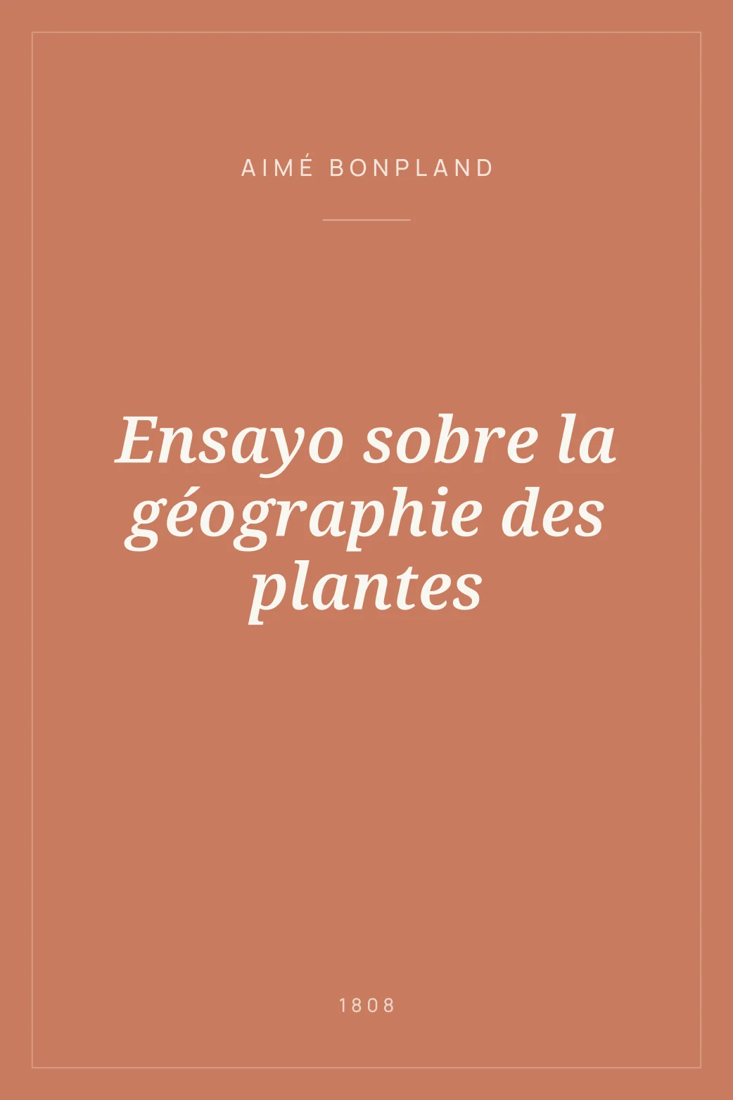 Portada de Ensayo sobre la géographie des plantes