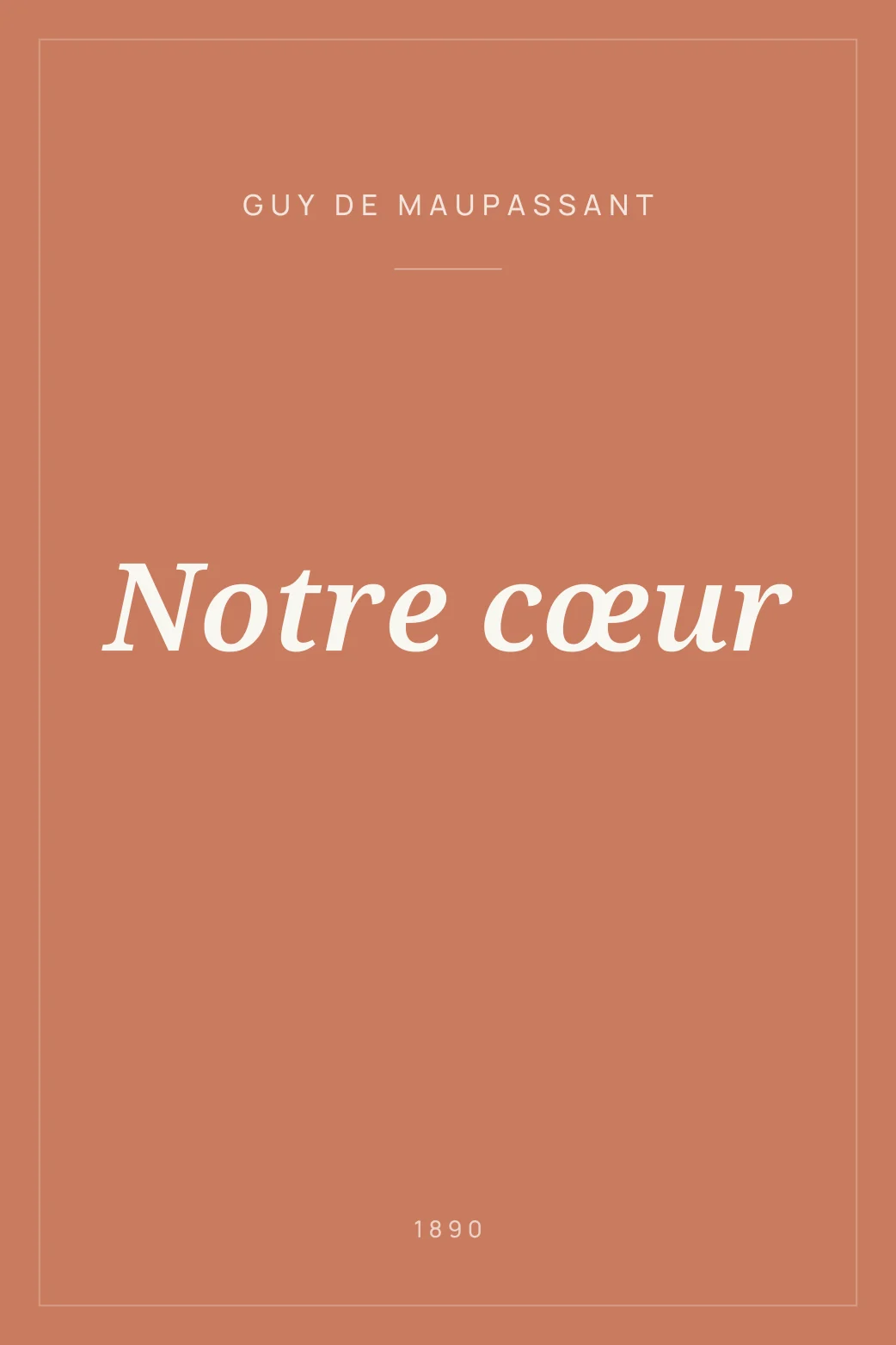 Portada de Notre cœur