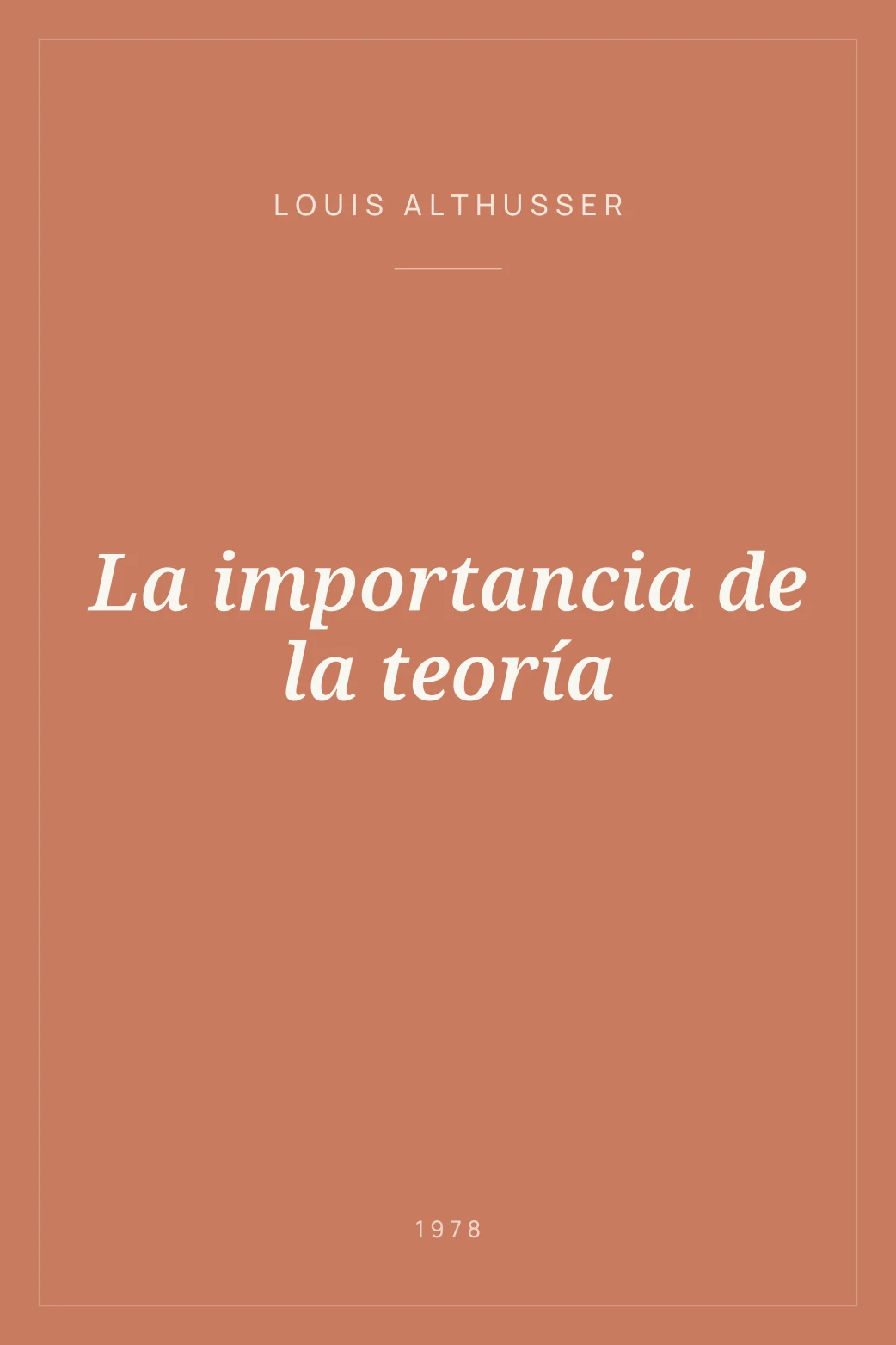 Portada de La importancia de la teoría
