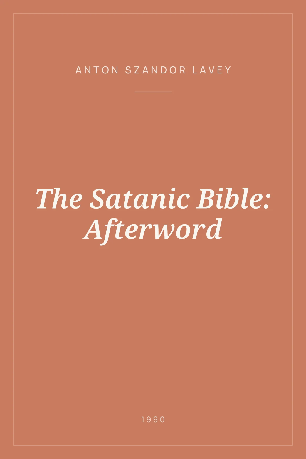 Portada de The Satanic Bible: Afterword