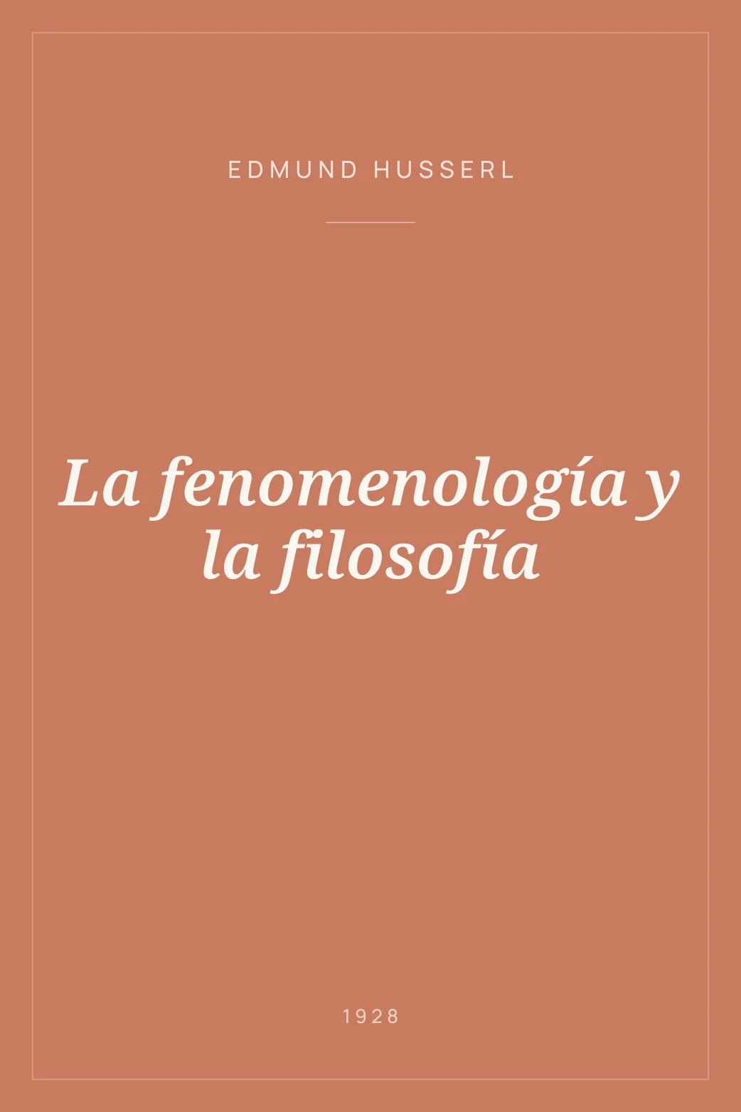 Portada de La fenomenología y la filosofía