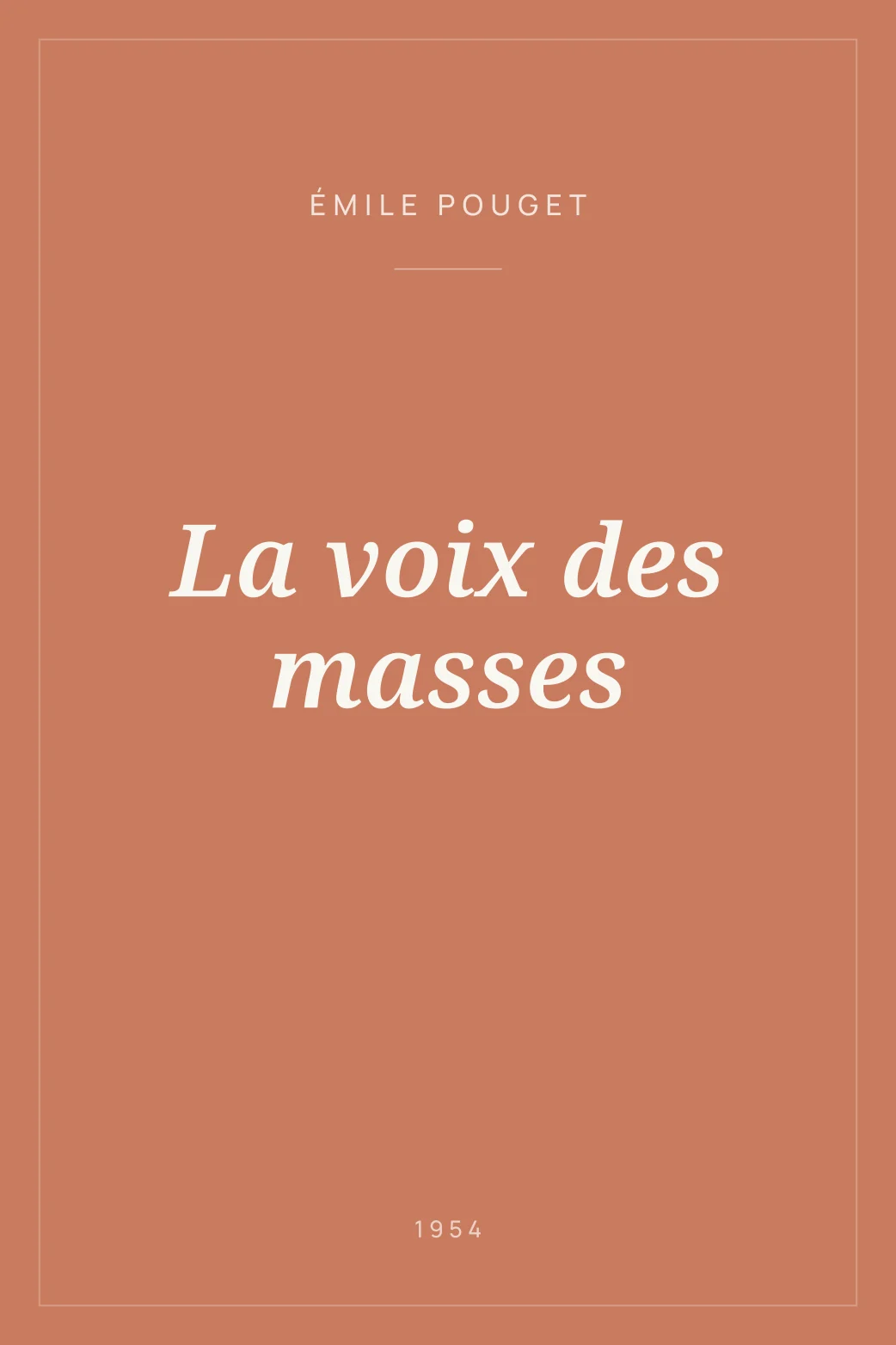 Portada de La voix des masses