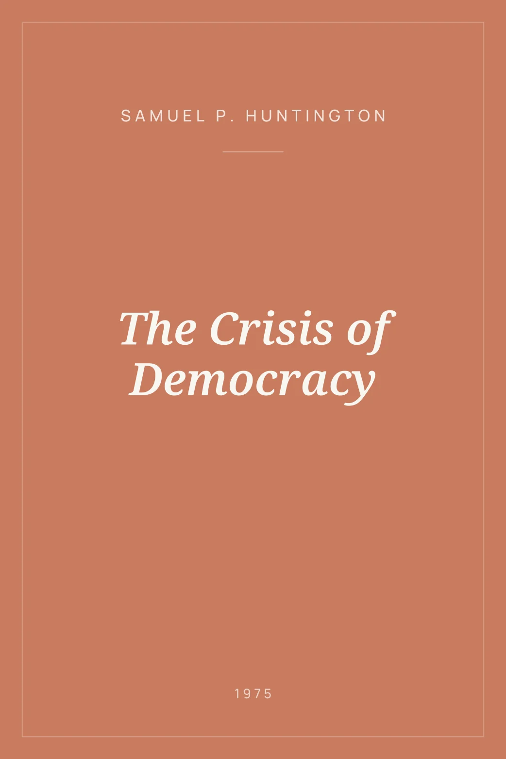 Portada de The Crisis of Democracy