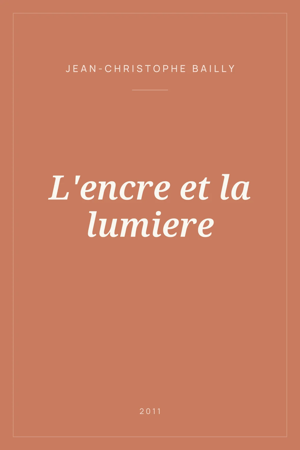 Portada de L'encre et la lumiere