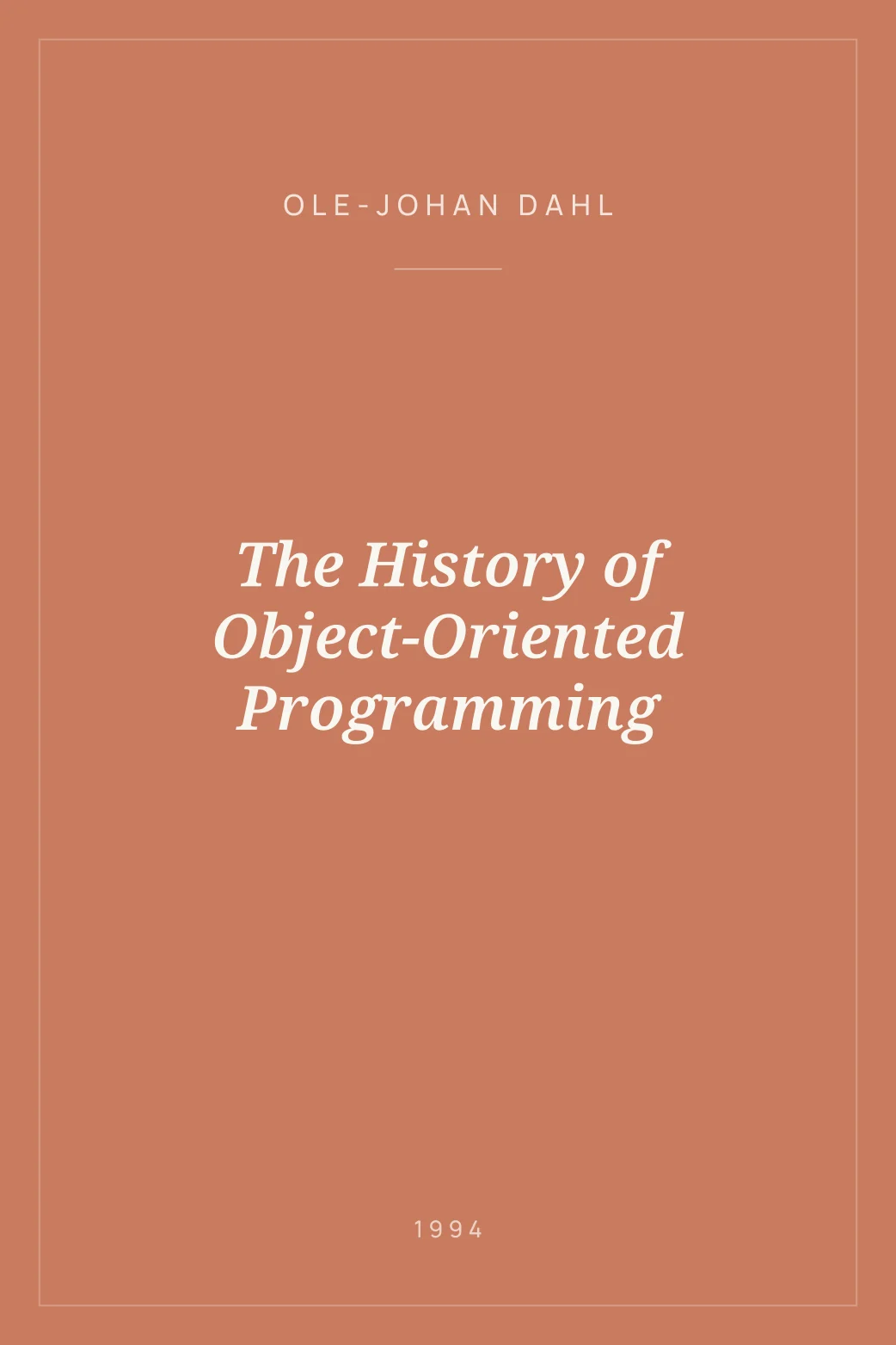 Portada de The History of Object-Oriented Programming