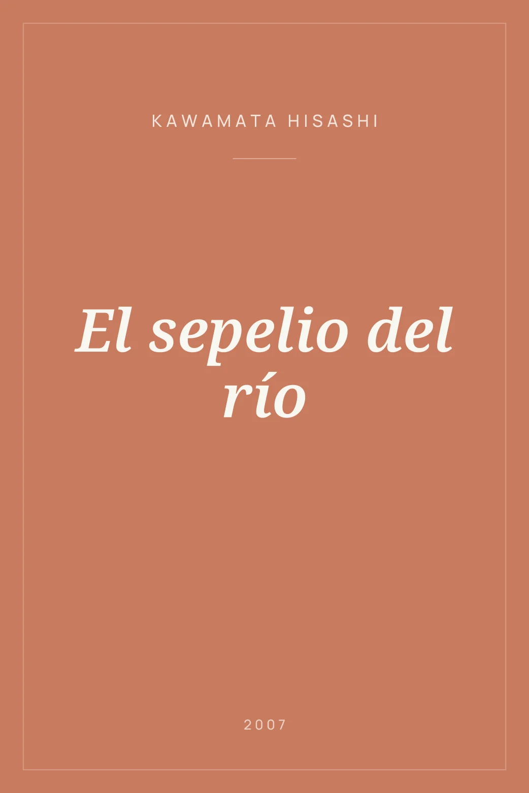 Portada de El sepelio del río