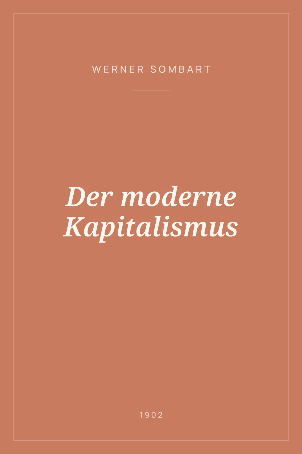 Portada de Der moderne Kapitalismus