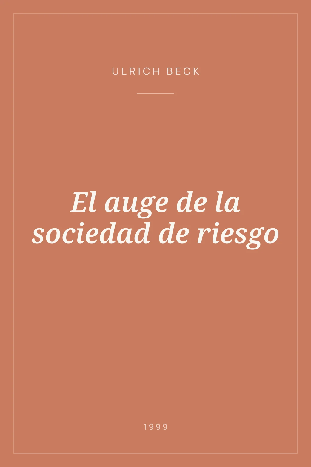 Portada de El auge de la sociedad de riesgo