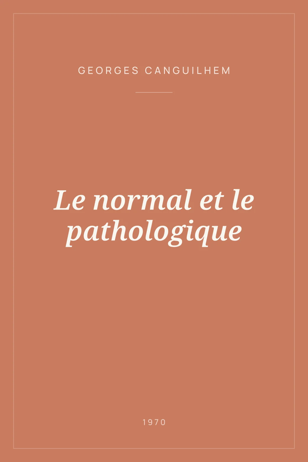 Portada de Le normal et le pathologique