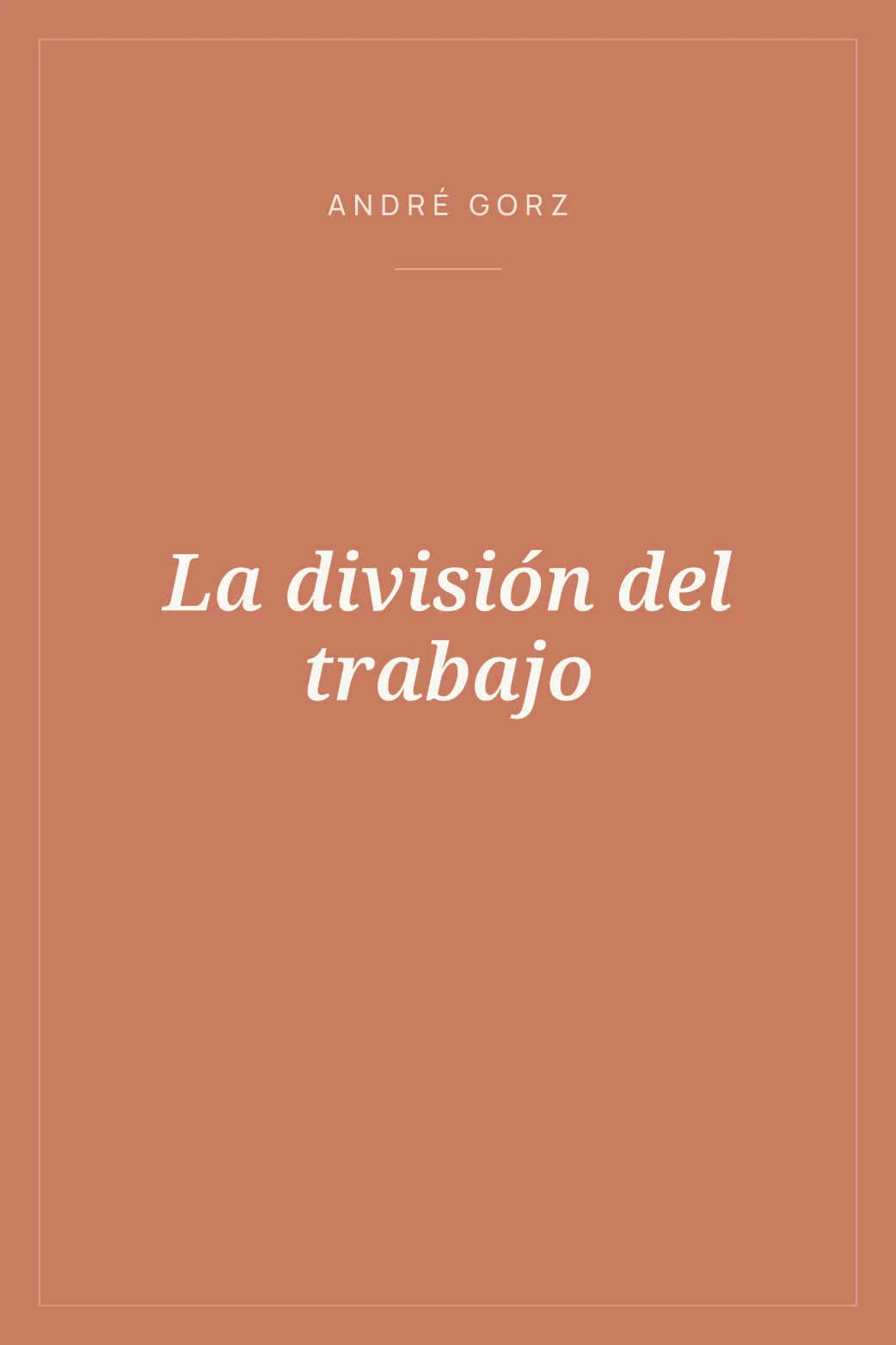 Portada de La división del trabajo