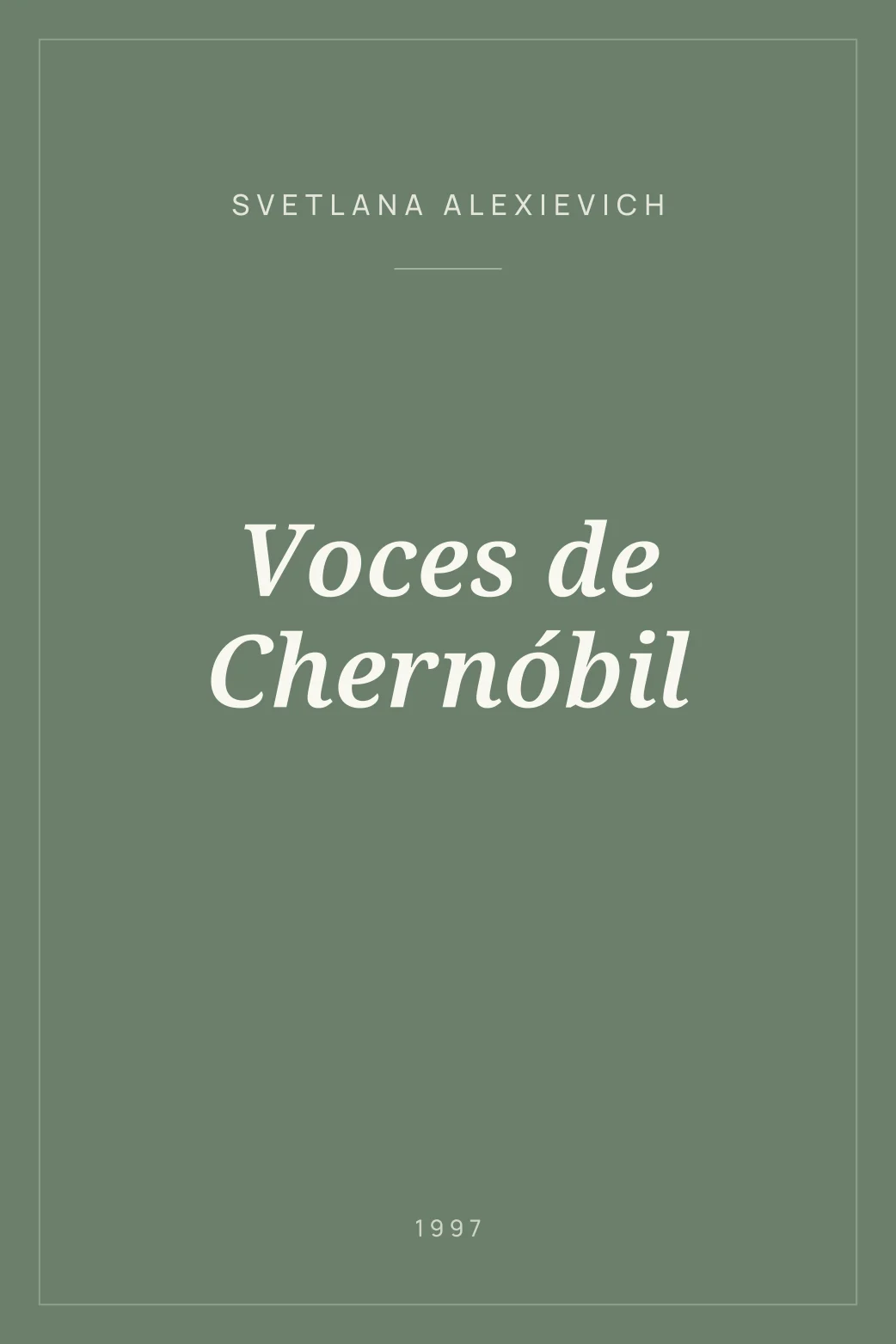 Portada de Voces de Chernóbil