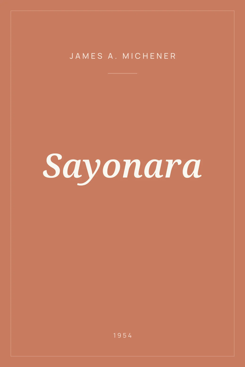 Portada de Sayonara