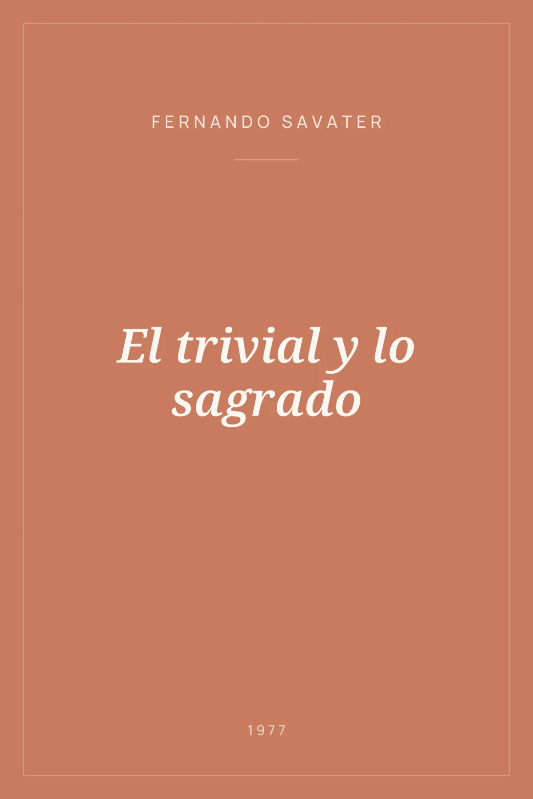 Portada de El trivial y lo sagrado