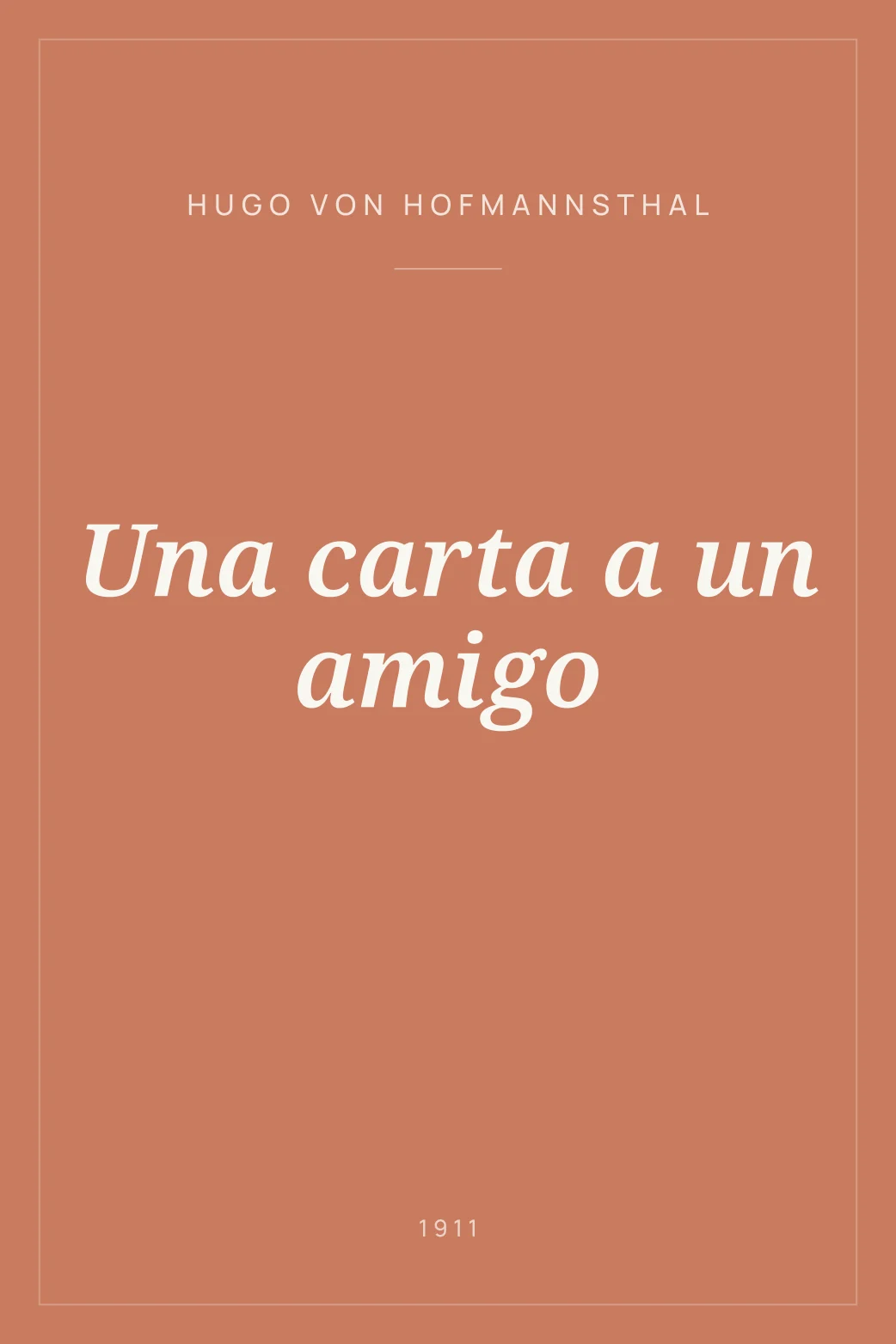 Portada de Una carta a un amigo