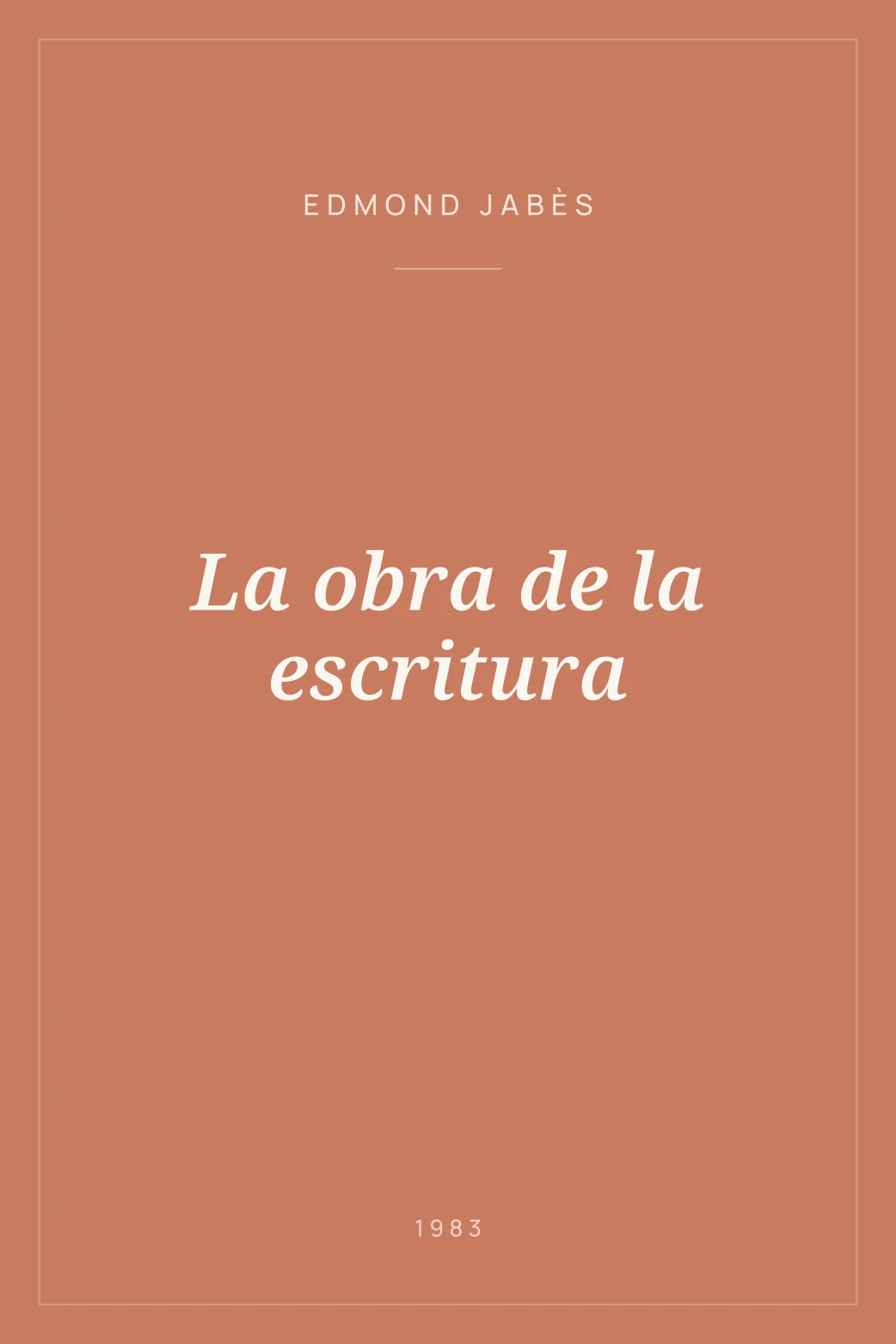 Portada de La obra de la escritura