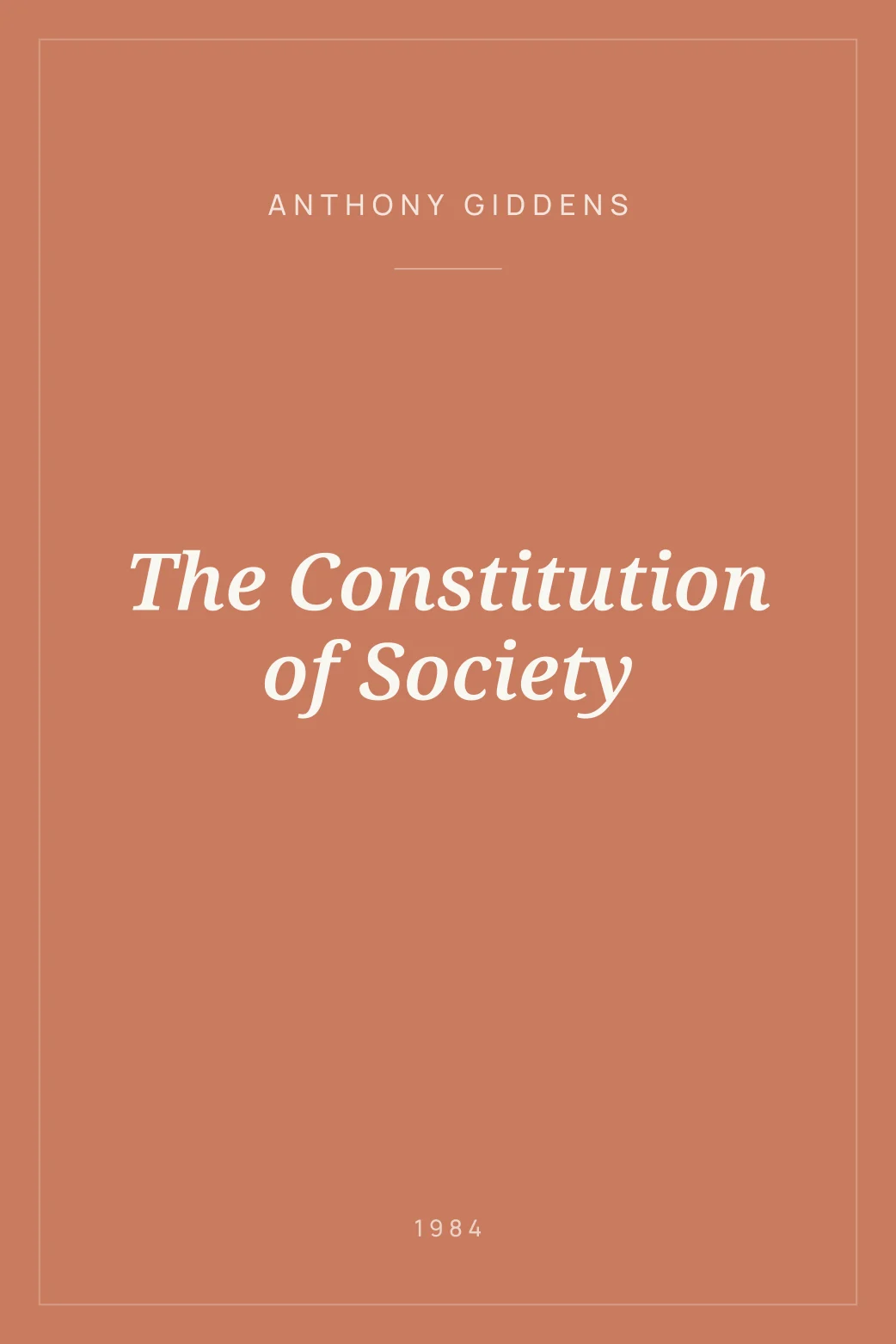 Portada de The Constitution of Society