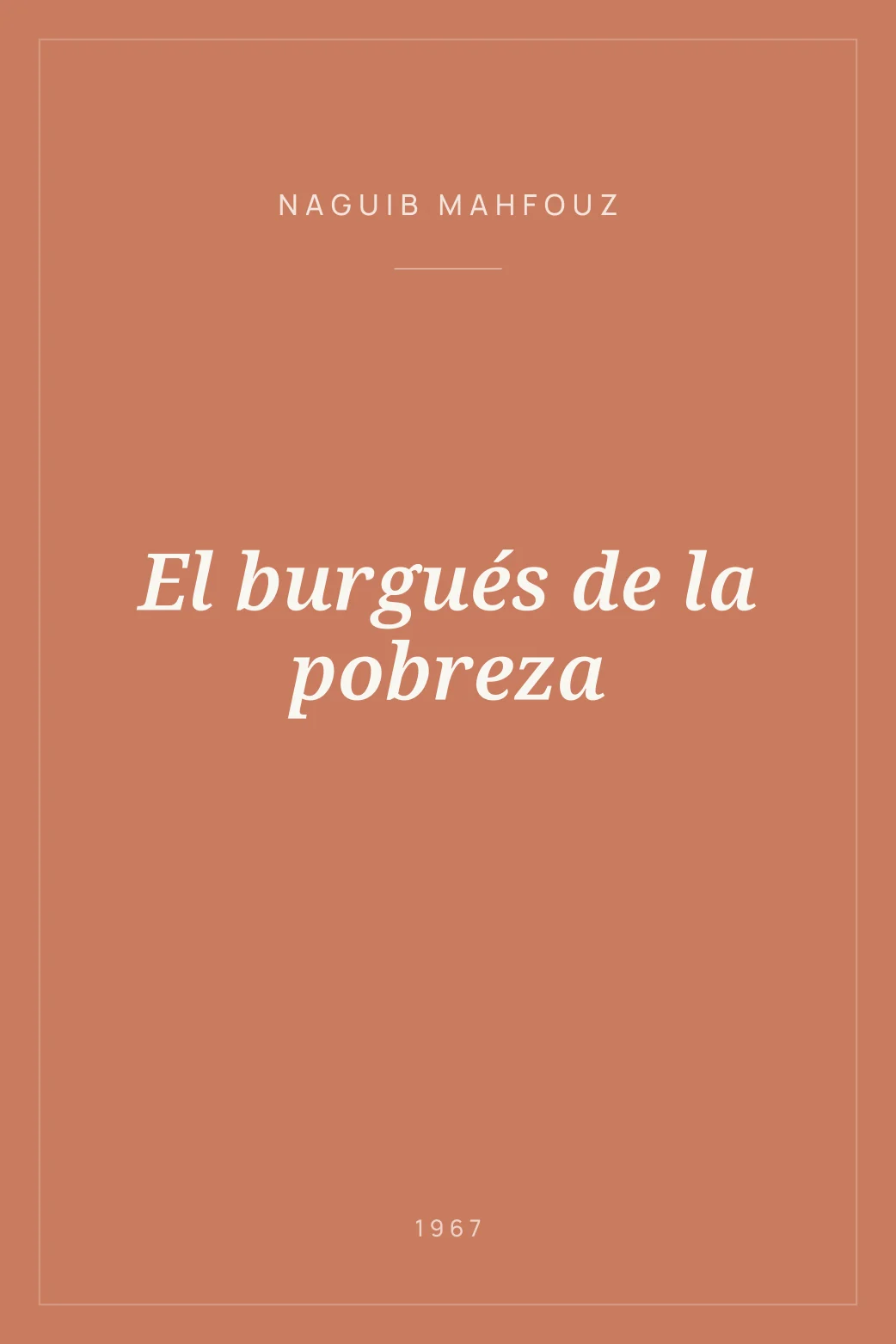 Portada de El burgués de la pobreza
