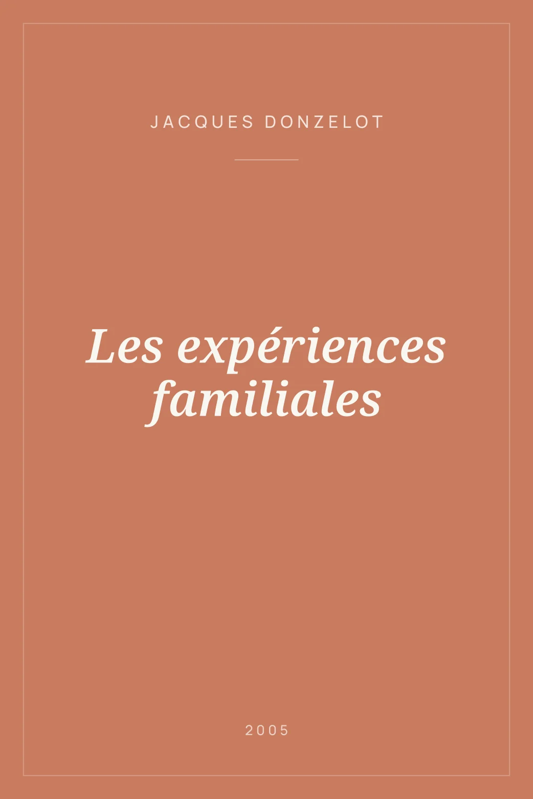 Portada de Les expériences familiales