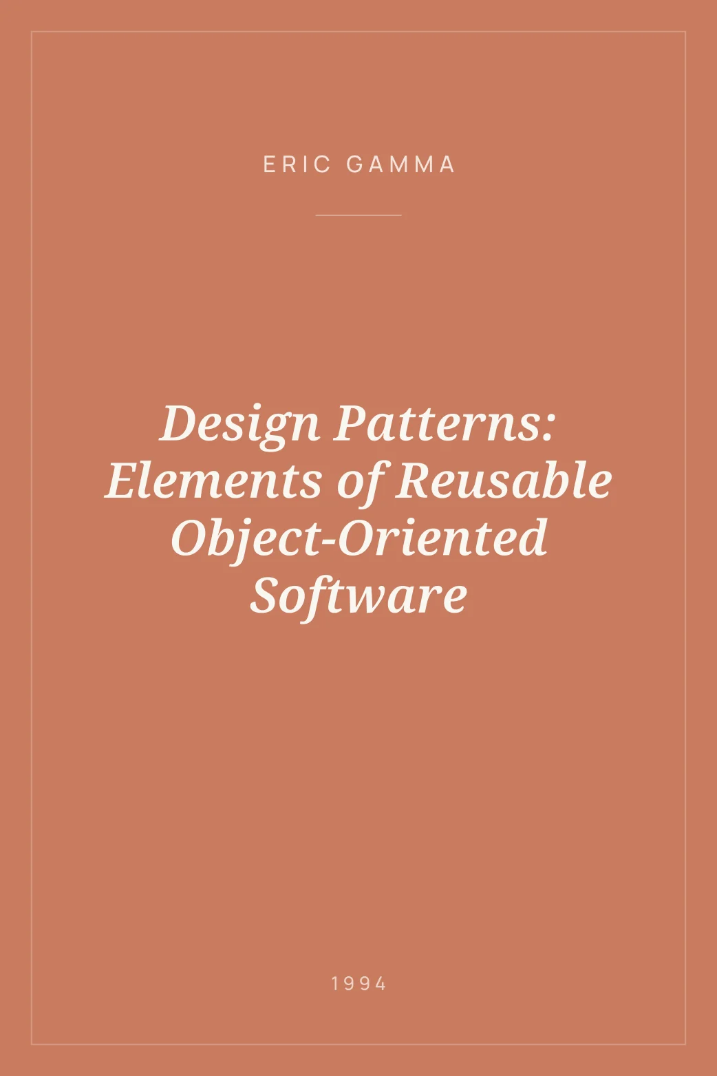 Portada de Design Patterns: Elements of Reusable Object-Oriented Software