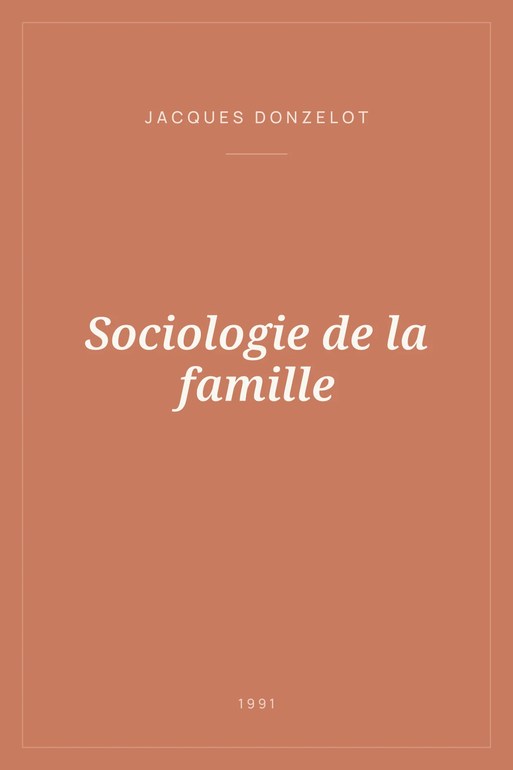 Portada de Sociologie de la famille