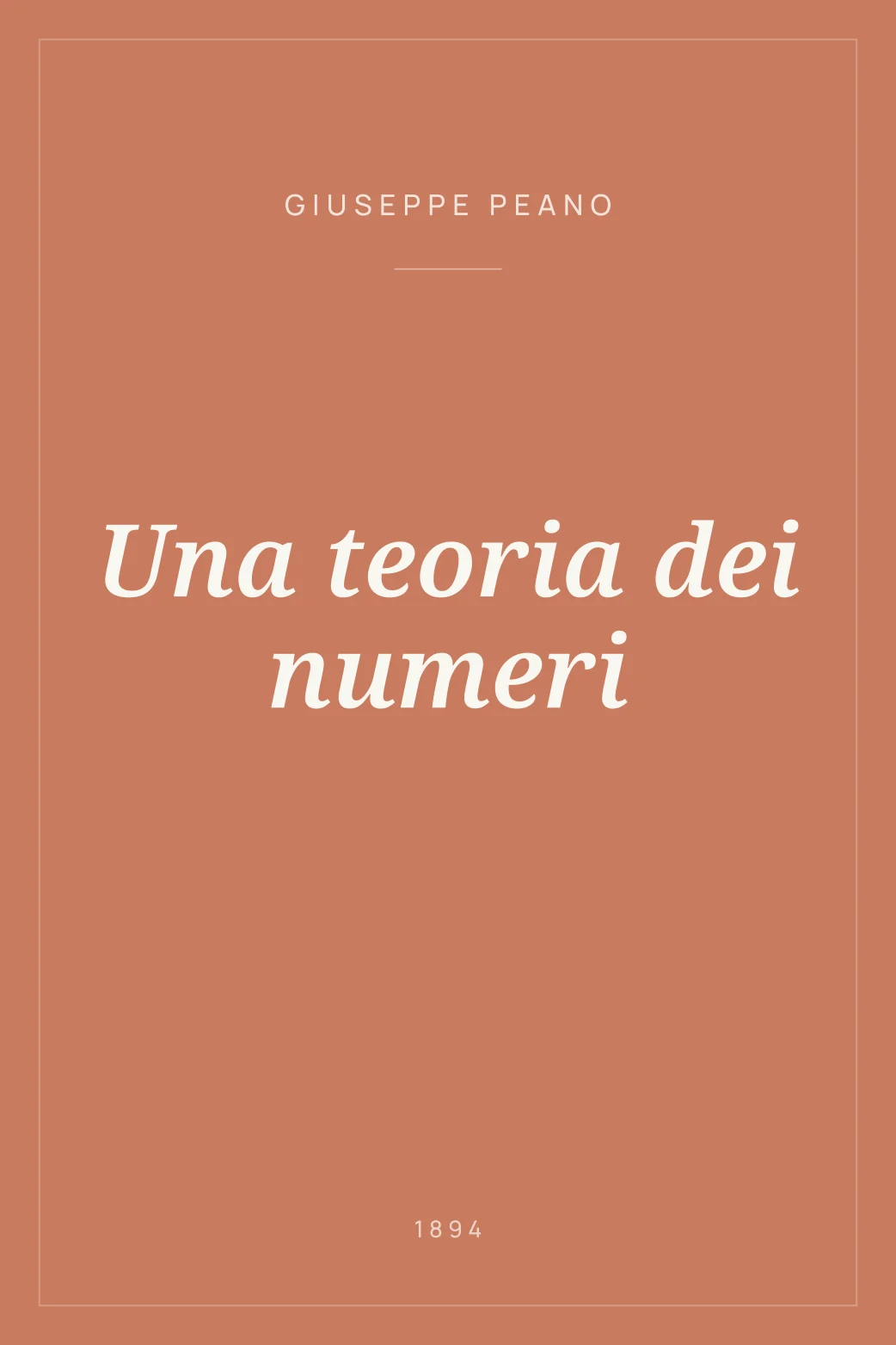 Portada de Una teoria dei numeri