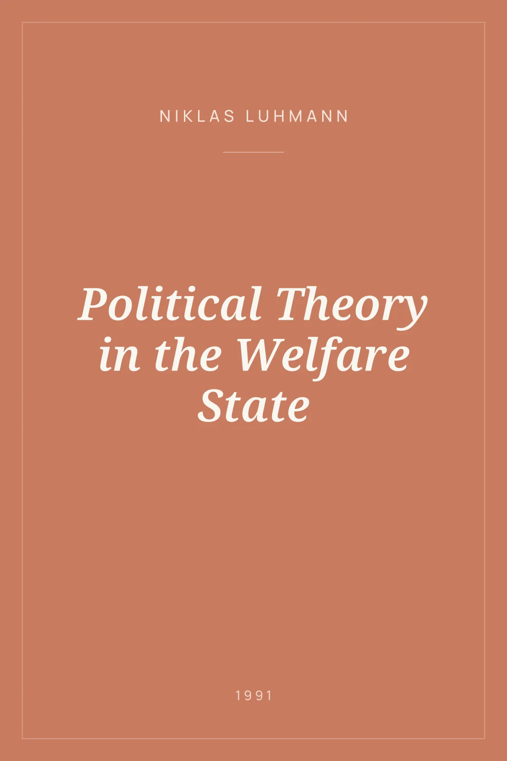 Portada de Political Theory in the Welfare State
