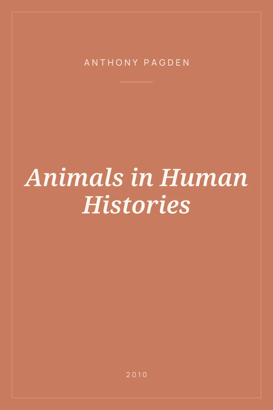 Portada de Animals in Human Histories